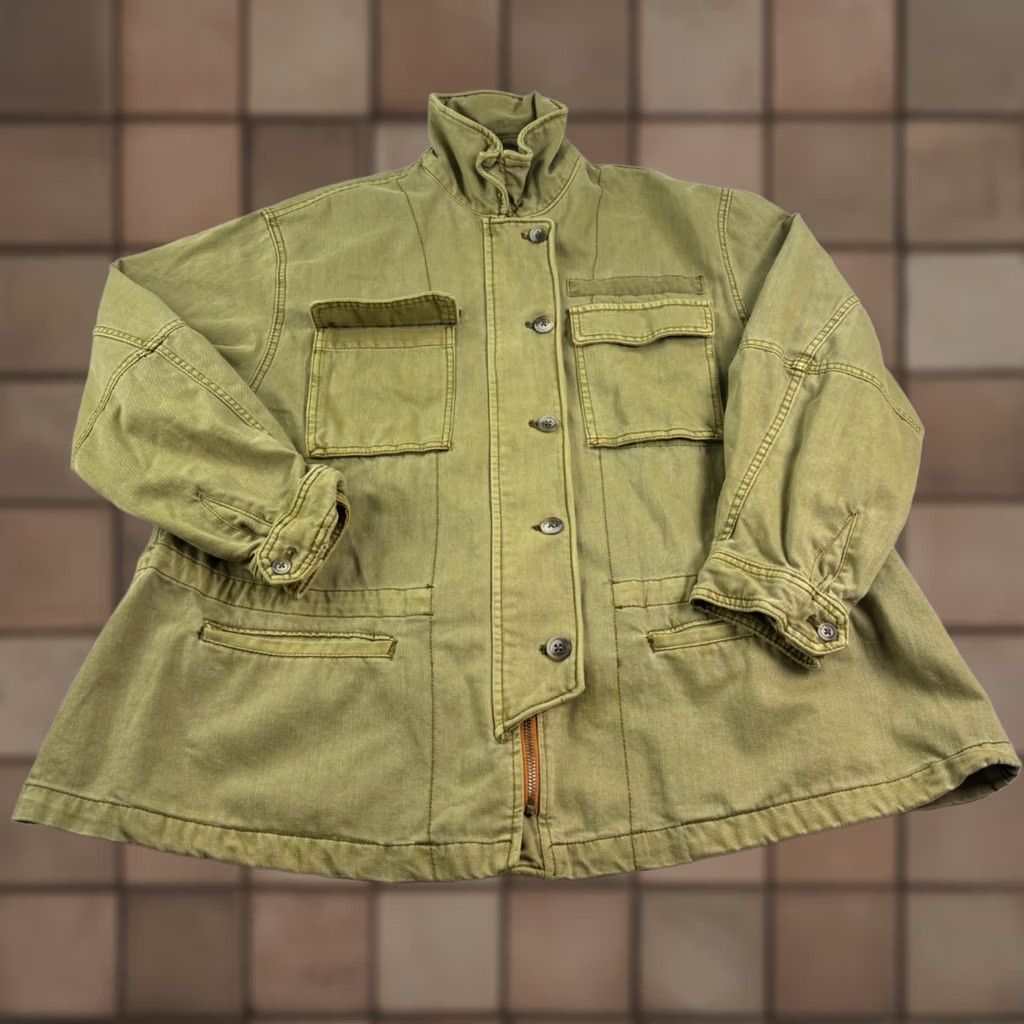 Free People VINTAGE Free People Jacket Womens Small Olive Green Seize The Day Military Oversized Size S / US 4 / IT 40 - 1 Thumbnail