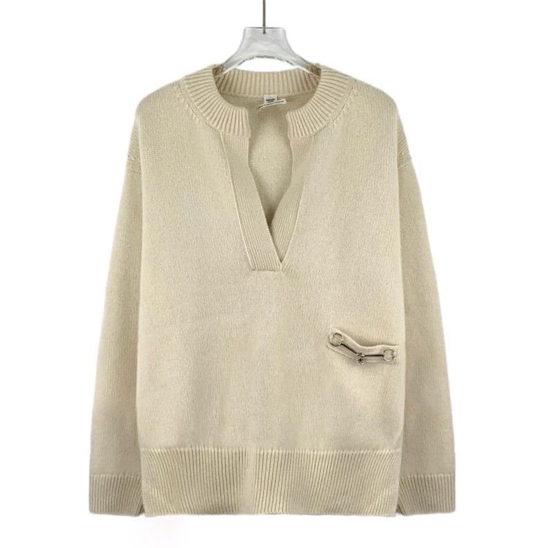 Hermes Hermes Oatmeal Horsebit Cashmere Sweater Size US S / EU 44-46 / 1 - 1 Thumbnail