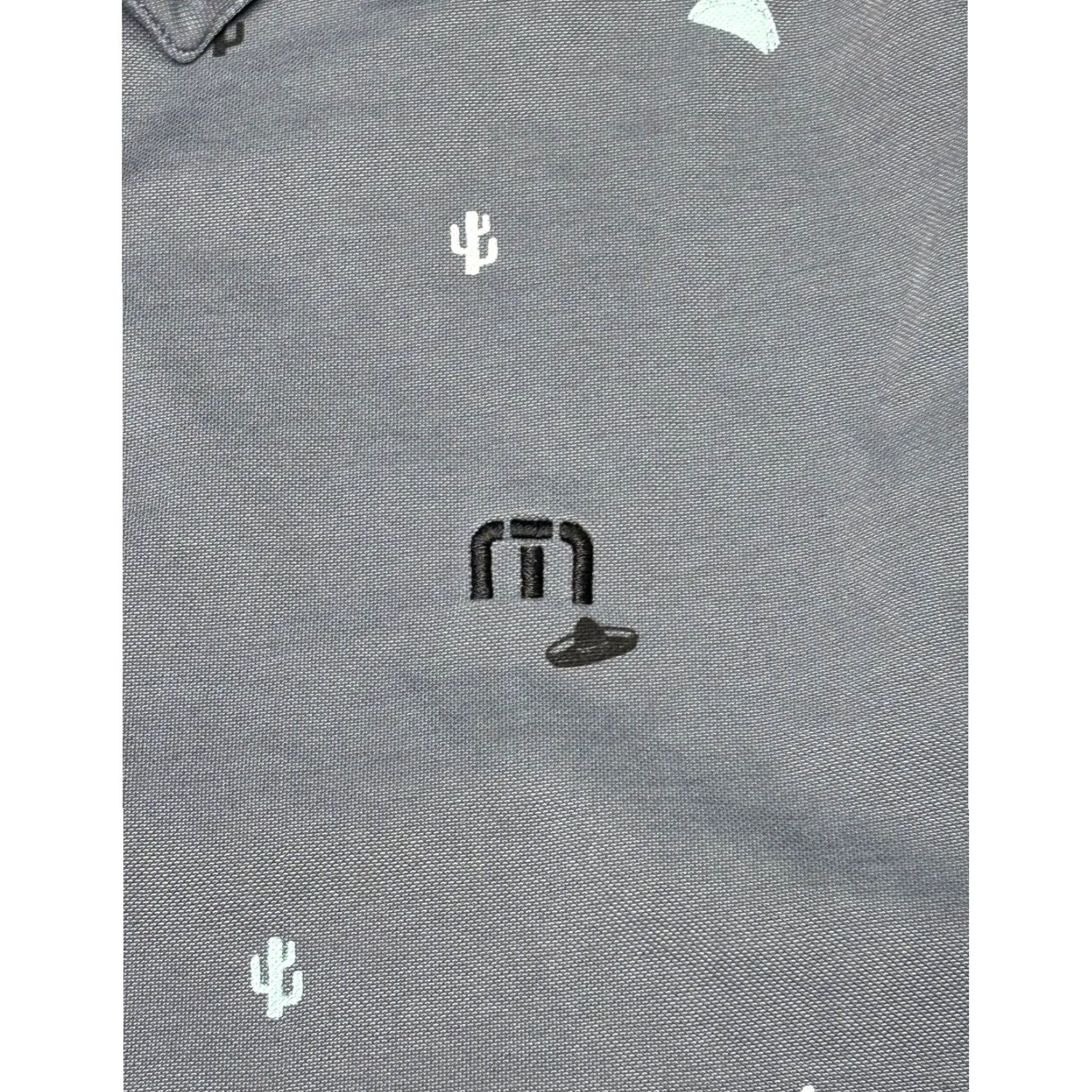 TravisMathew Travis Mathew Polo Shirt Mens S Gray Cactus UFO Print Short Sleeve Golf Size US S / EU 44-46 / 1 - 2 Thumbnail
