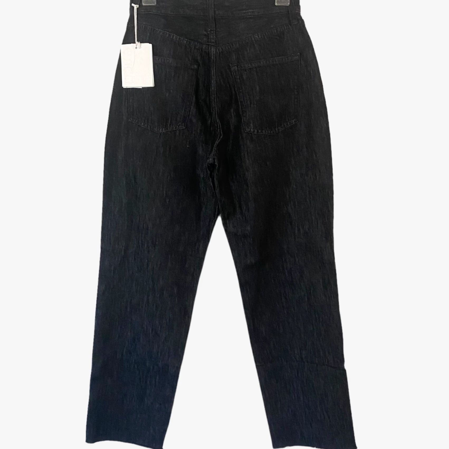 Vintage Ética Tyler Straight Leg Jeans Black Wash Denim High-Rise 26 Women/Womens 5-Pocket Style Button Fly Raw Hem denim Trending Sustainable New Size 26" / US 2 / IT 38 - 3 Thumbnail