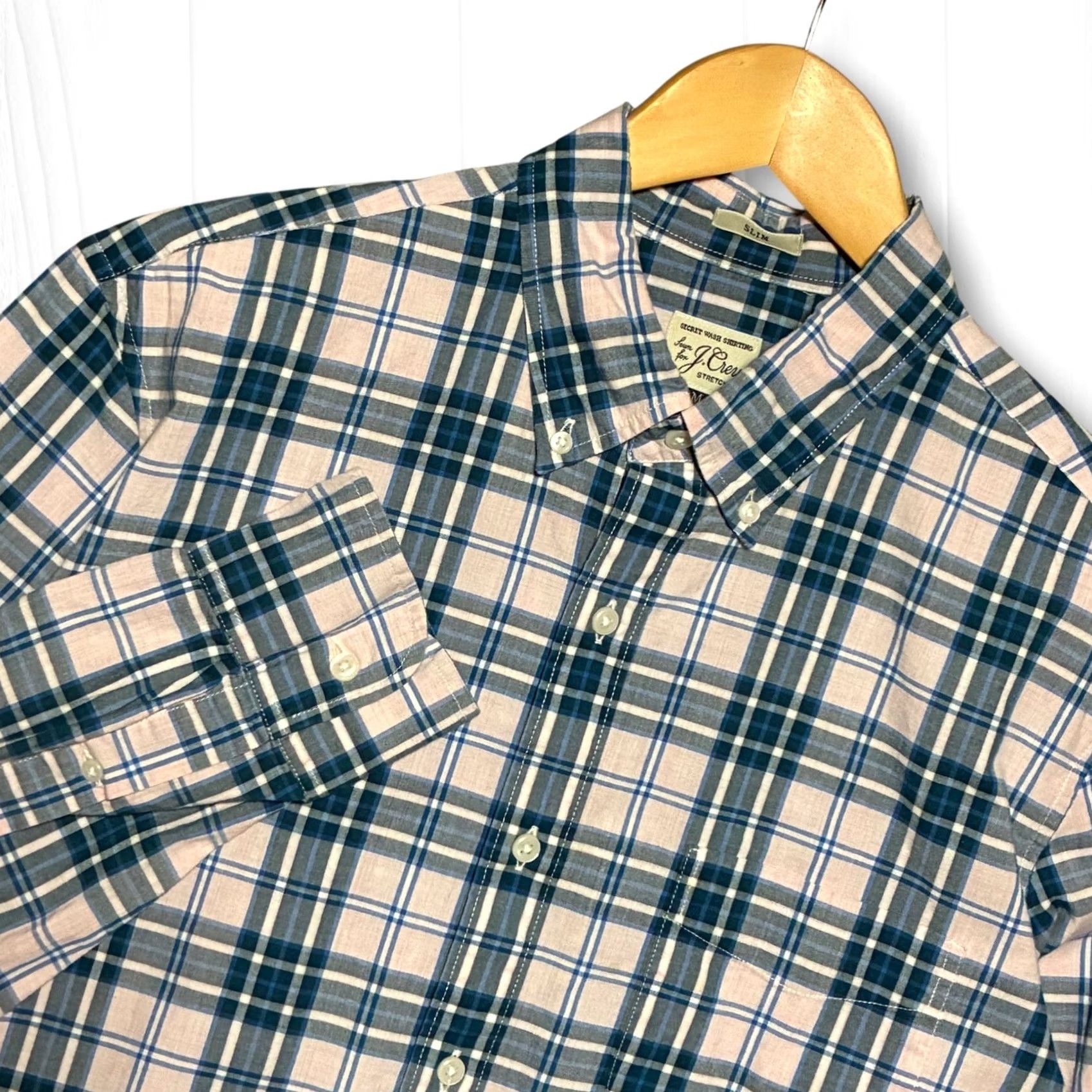 J.Crew J.Crew Mens Button-Down Shirt Slim Plaid Blue Pink M Size US M / EU 48-50 / 2 - 2 Thumbnail