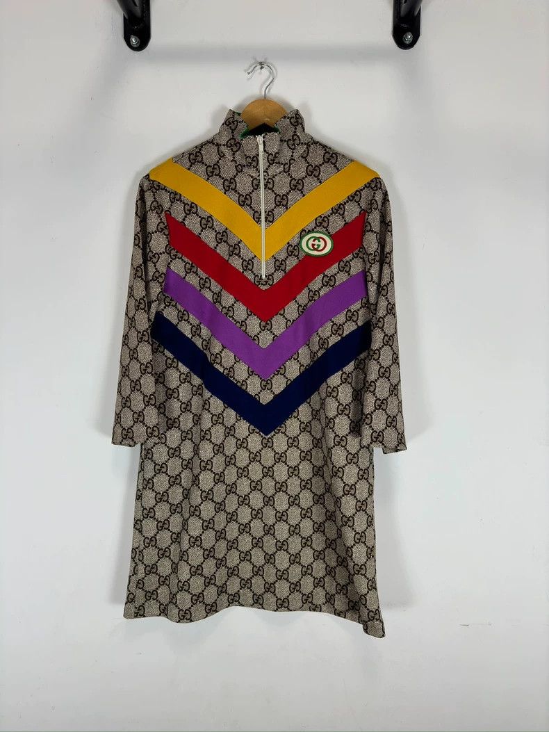 Gucci GucciColored stripe full-printed old flower dress 2503-Next Size XS / US 0-2 / IT 36-38 - 1 Thumbnail