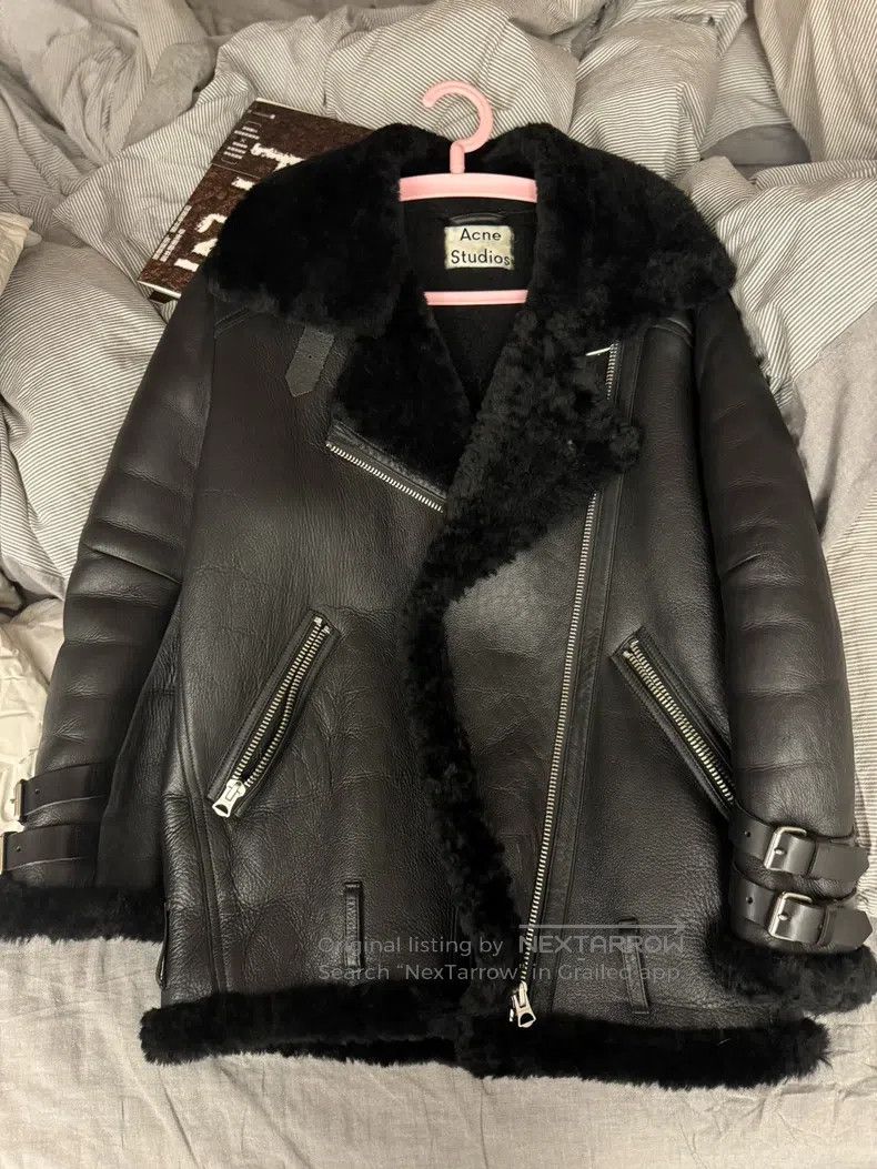 Acne Studios Acne Studios Shearling and Leather Combination Coat Size XXS / US 00 / IT 34 - 1 Thumbnail