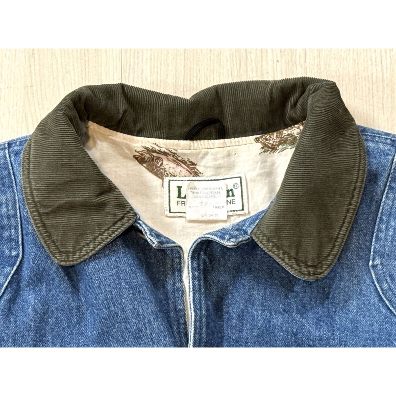 Vintage VINTAGE L.L. Bean Coated Denim Coat Nature Print Lined Chore Coat XXL 2XL Men’s Utility Workwear Winter Outdoors Size US XXL / EU 58 / 5 - 5 Thumbnail