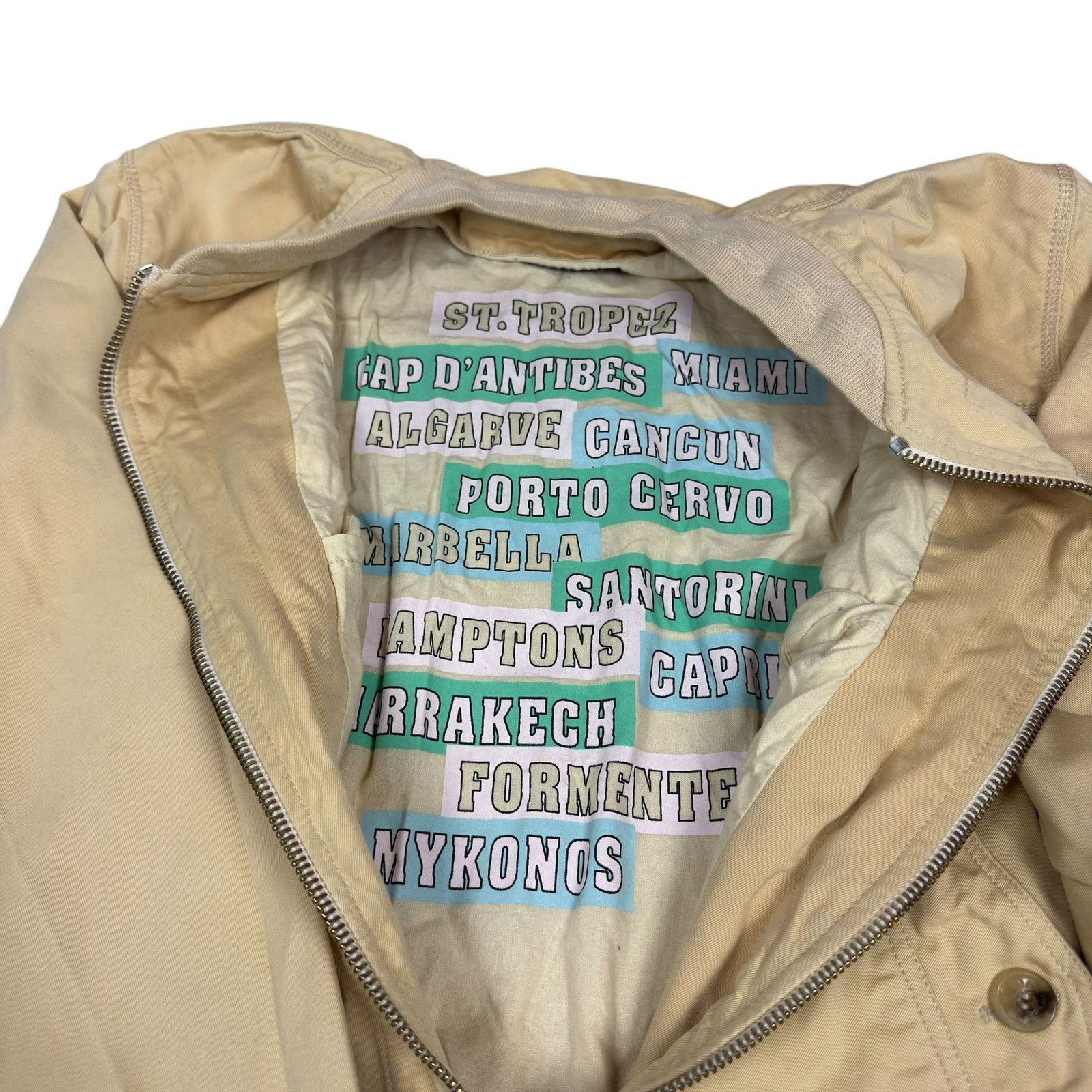 Dolce & Gabbana × Vintage Dolce & Gabbana Men's Beige Cotton Full Zip Bomber Jacket 54 Size US L / EU 52-54 / 3 - 10 Thumbnail
