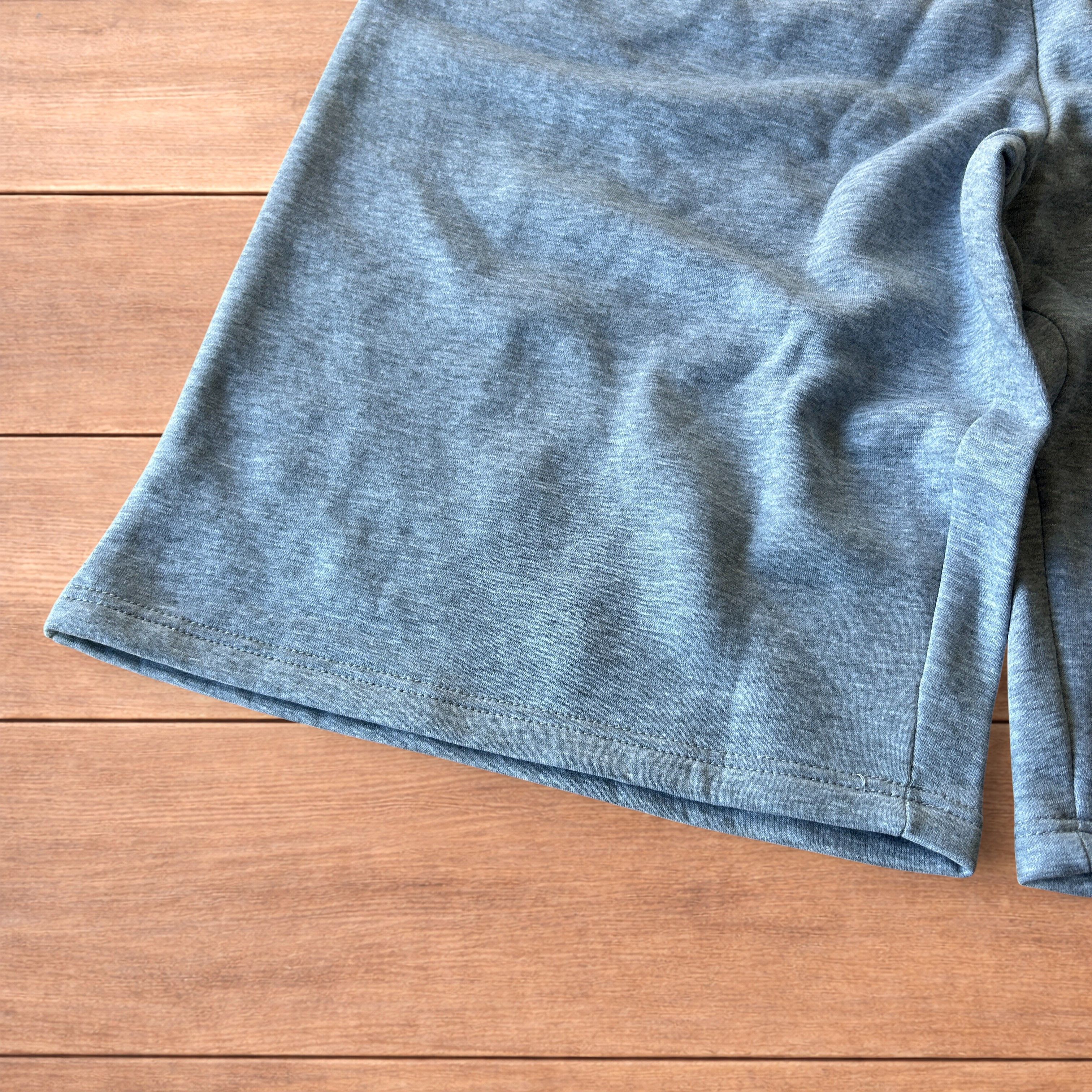Japanese Brand Super baggy wide leg jersey shorts jorts in light marl grey. Size US 36 / EU 52 - 4 Thumbnail