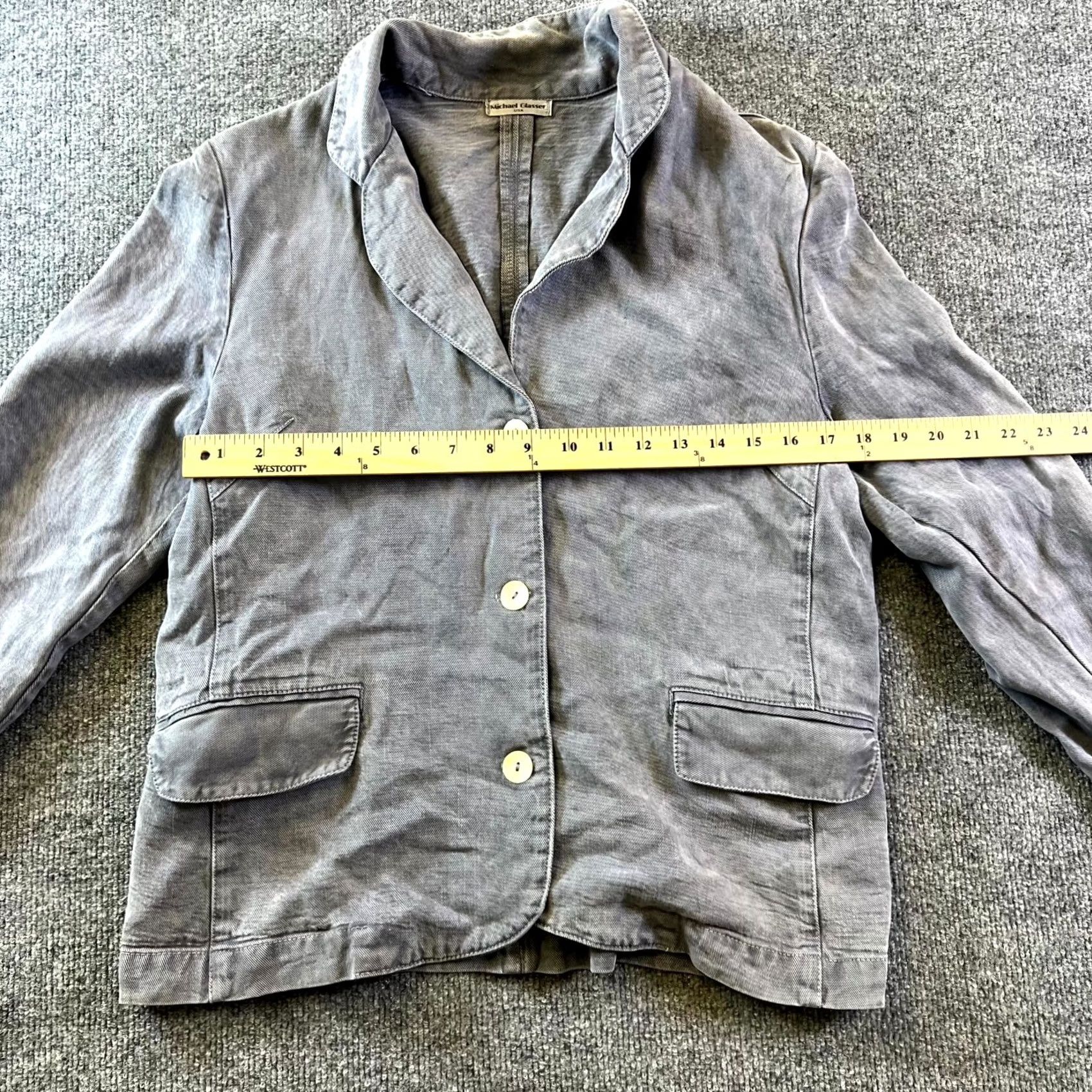 Denime VINTAGE Michael Glasser Basic Jacket Women's XL Gray Tencel Denim Preppy USA Size XL / US 12-14 / IT 48-50 - 3 Thumbnail