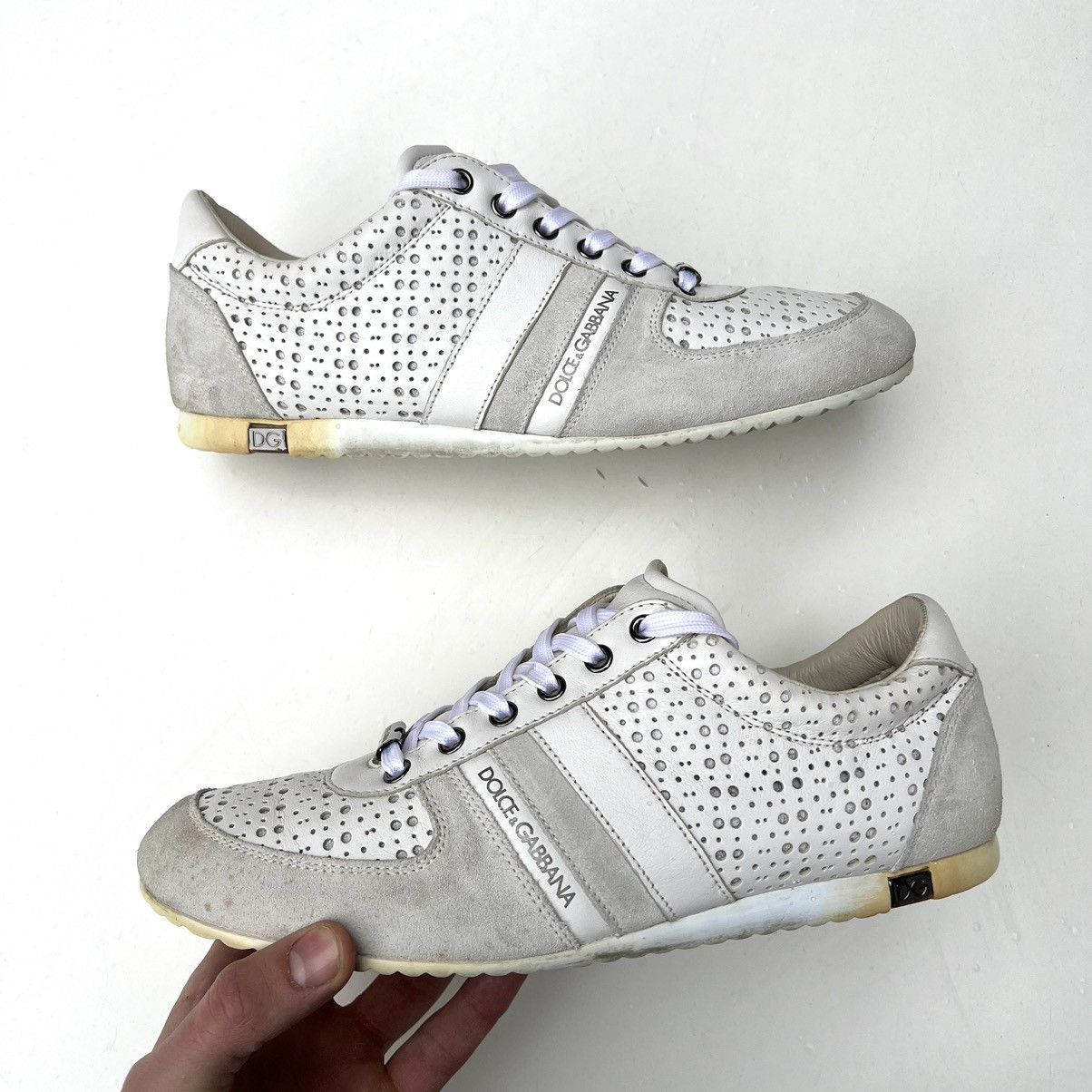 Dolce & Gabbana DOLCE & GABBANA Low Top Leather Sneakers Size US 8 / EU 41 - 1 Thumbnail