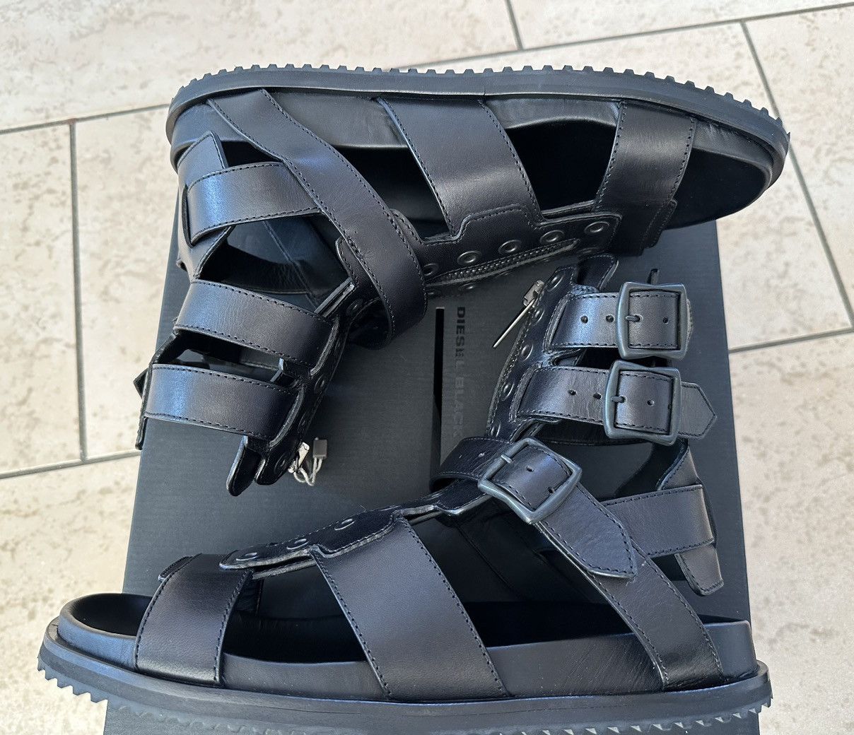 Diesel Black Gold Diesel Black Gold leather gladiator sandals Size US 12 / EU 45 - 2 Thumbnail