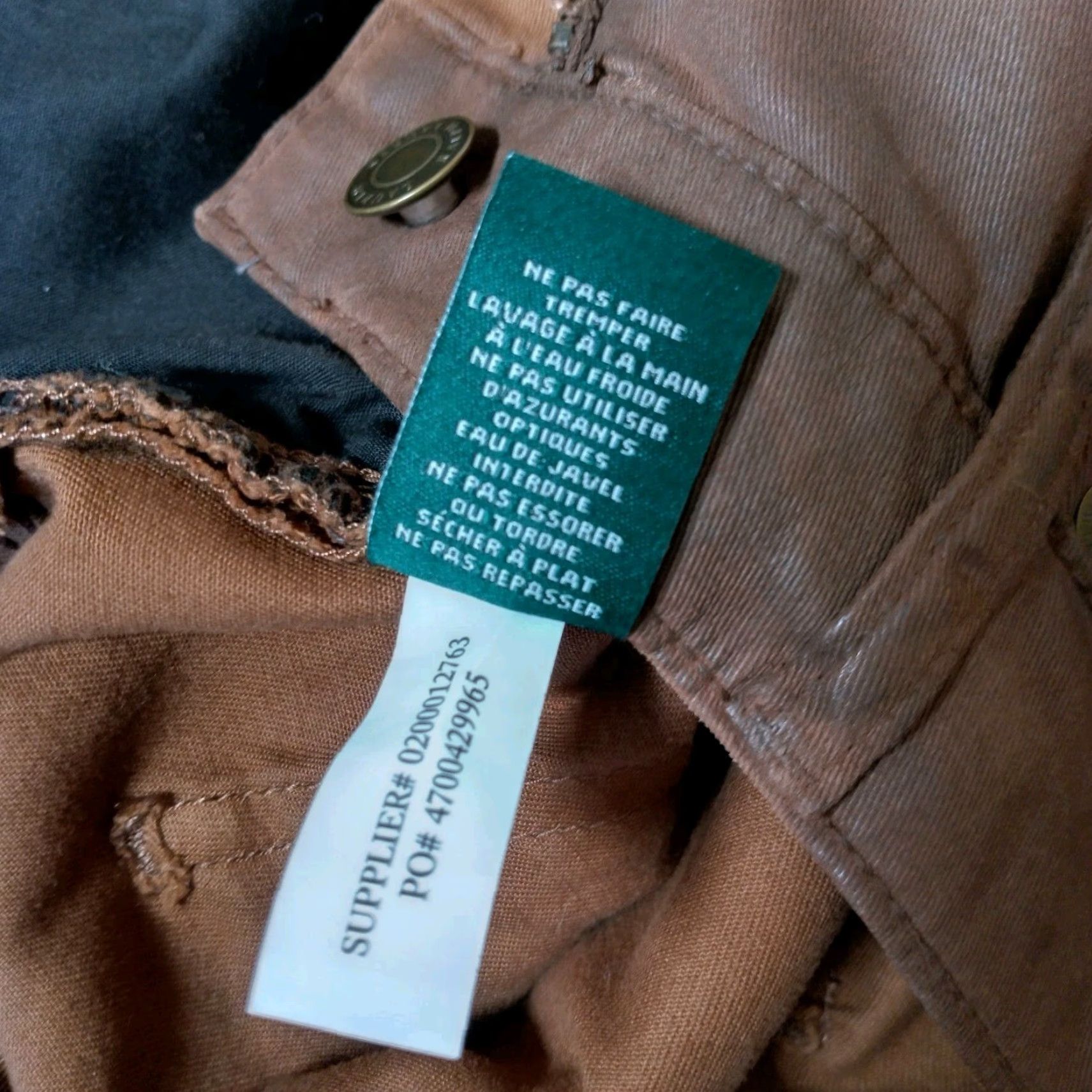 Ralph Lauren Lauren Ralph Lauren Premier Skinny Ankle Pants Size 8 Brown Coated Faux Leather Cotton Blend Twill Slim 31" Waist 39" Outseam Womens Vintage? Size 30" / US 8 / IT 44 - 6 Thumbnail