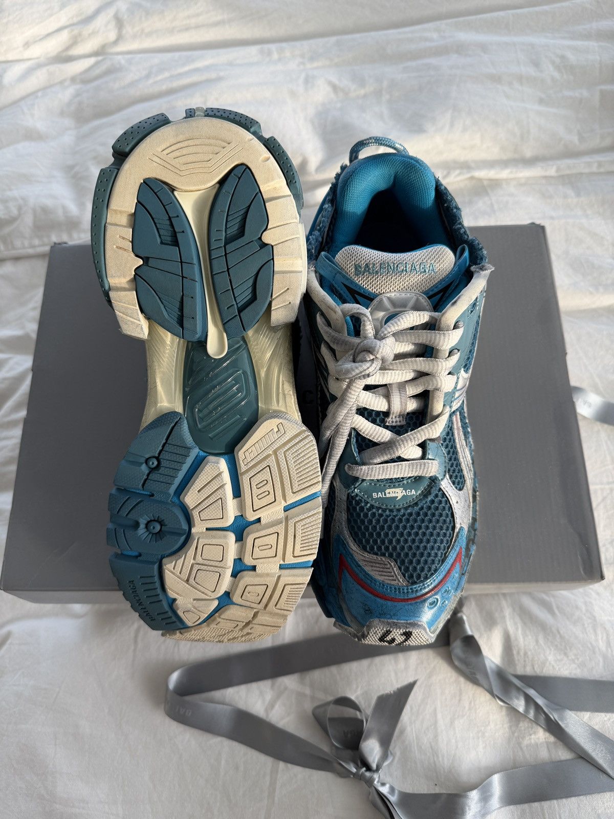 Balenciaga Balenciaga Runner Marathon Blue/Silver Size US 9 / EU 42 - 2 Thumbnail