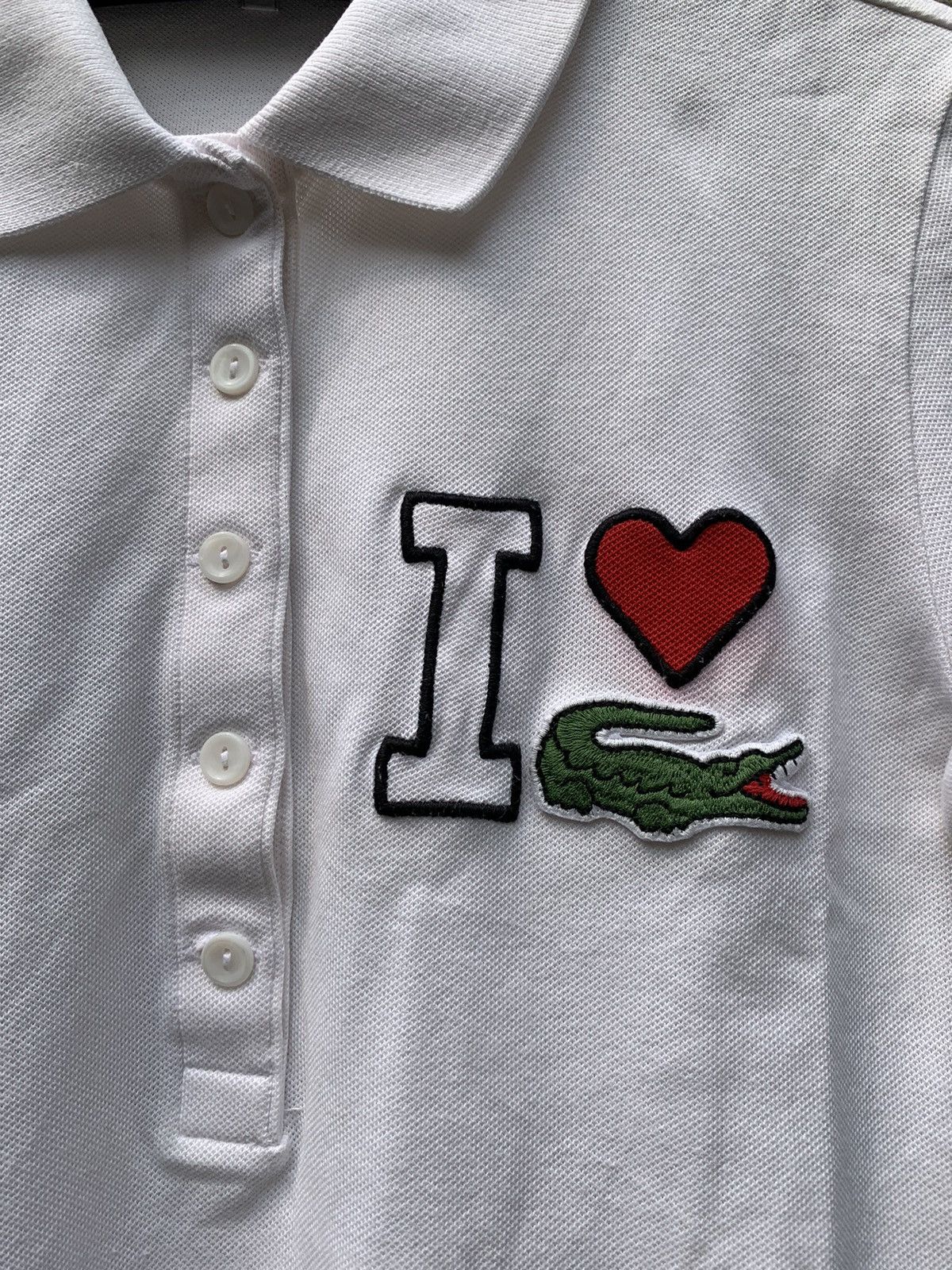 Lacoste Lacoste France White Big Logo Women's Polo Shirts Size S / US 4 / IT 40 - 2 Thumbnail