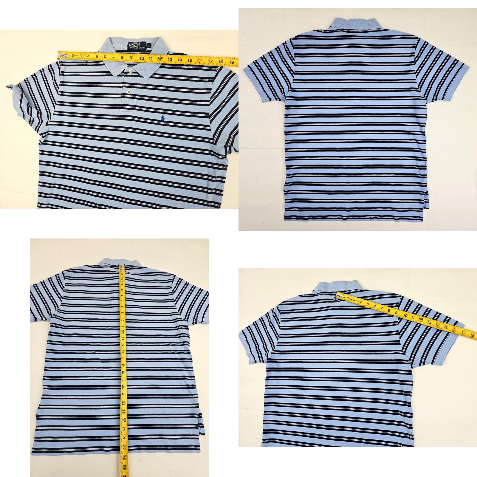 Polo Ralph Lauren VINTAGE Polo Ralph Lauren Polo Shirt Men L Blue Striped Embroidered Pony Polo Shirt Mens Large 90s Y2K Modern Classic Size US L / EU 52-54 / 3 - 8 Thumbnail