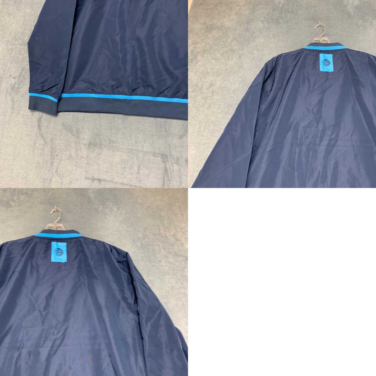 Logo 7 AT&T Bomber Jacket Womens XL Navy Full Zip Pockets Spellout Logo Uniform Work Size XL / US 12-14 / IT 48-50 - 9 Thumbnail