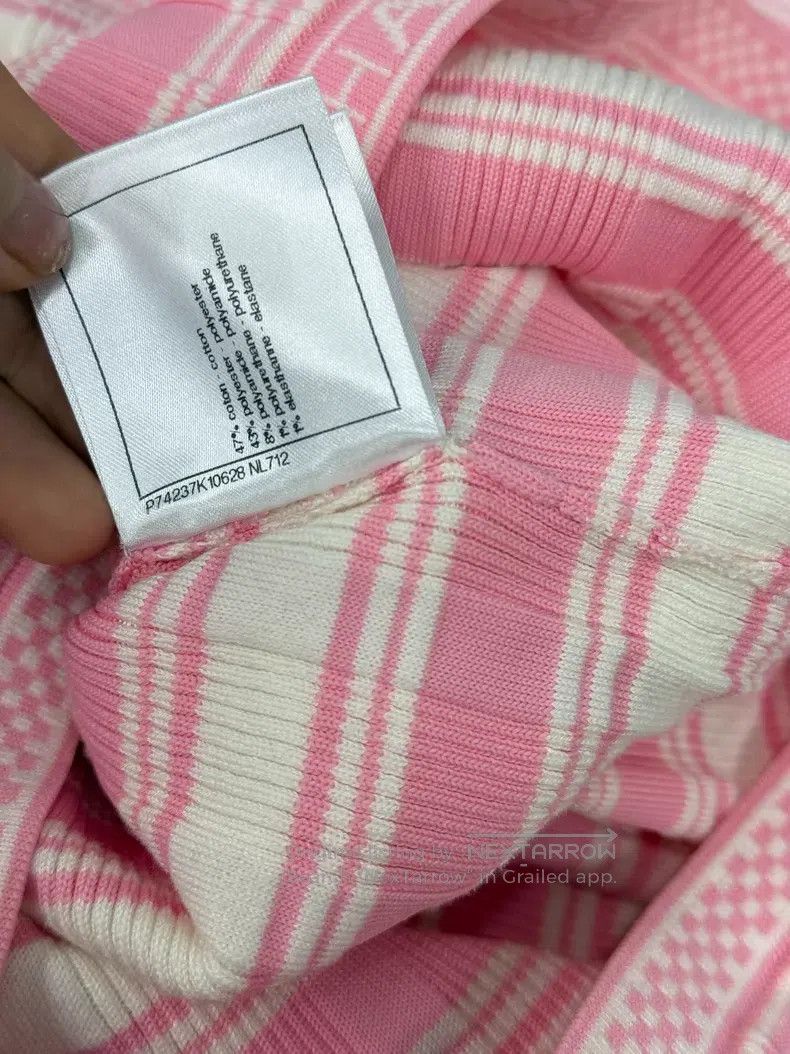 Chanel Chanel Pink striped knitted short sleeves Size XS / US 0-2 / IT 36-38 - 7 Thumbnail