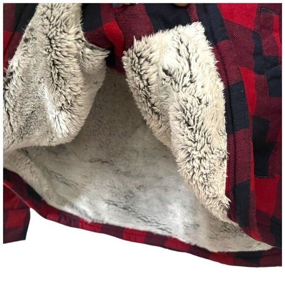 Other Tailor Vintage Mens Red Black Plaid Fleece Lined Flannel Shi Size US L / EU 52-54 / 3 - 3 Thumbnail