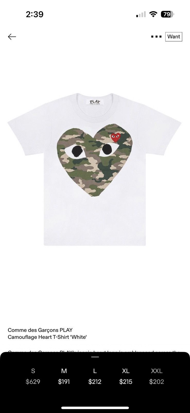 Comme des Garcons PLAY Big Camo tee Size US XXL / EU 58 / 5 - 9 Thumbnail