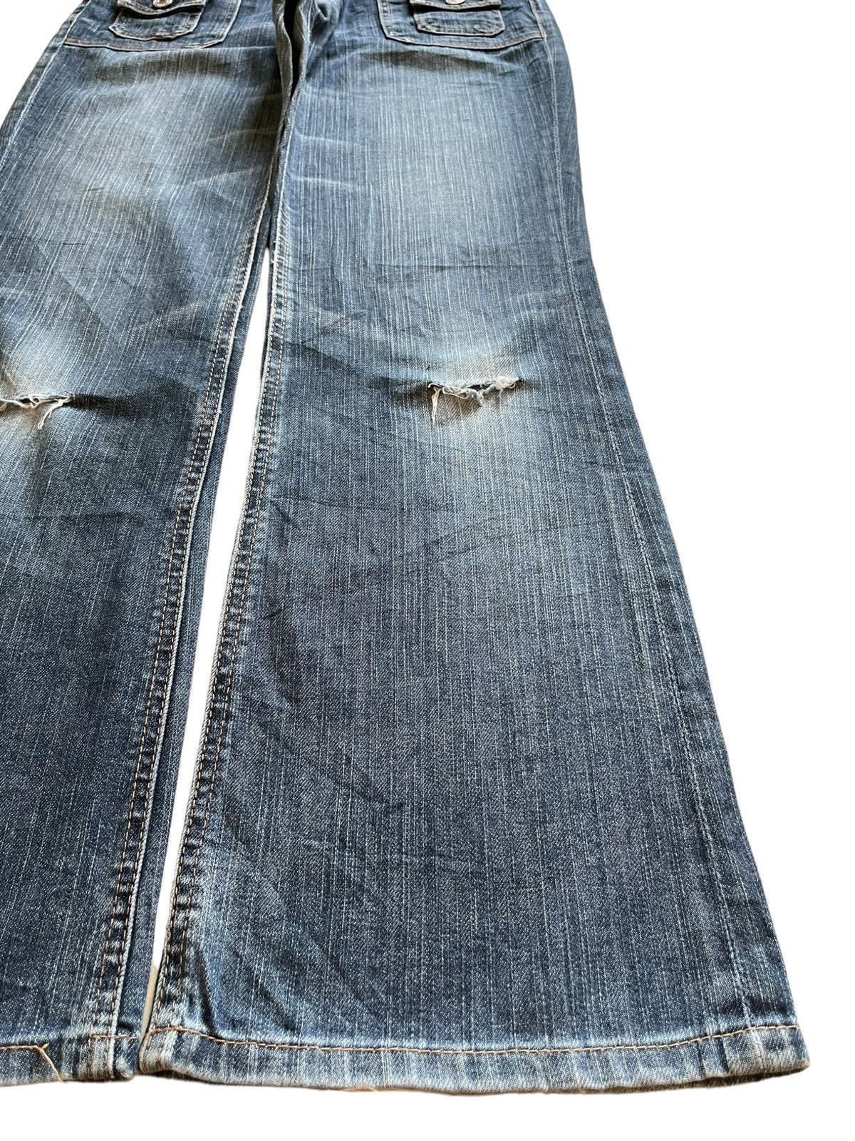 Japanese Brand Vintage Japanese Brand Blue Wash Bush Pant Flare Jeans Size 29" - 7 Thumbnail