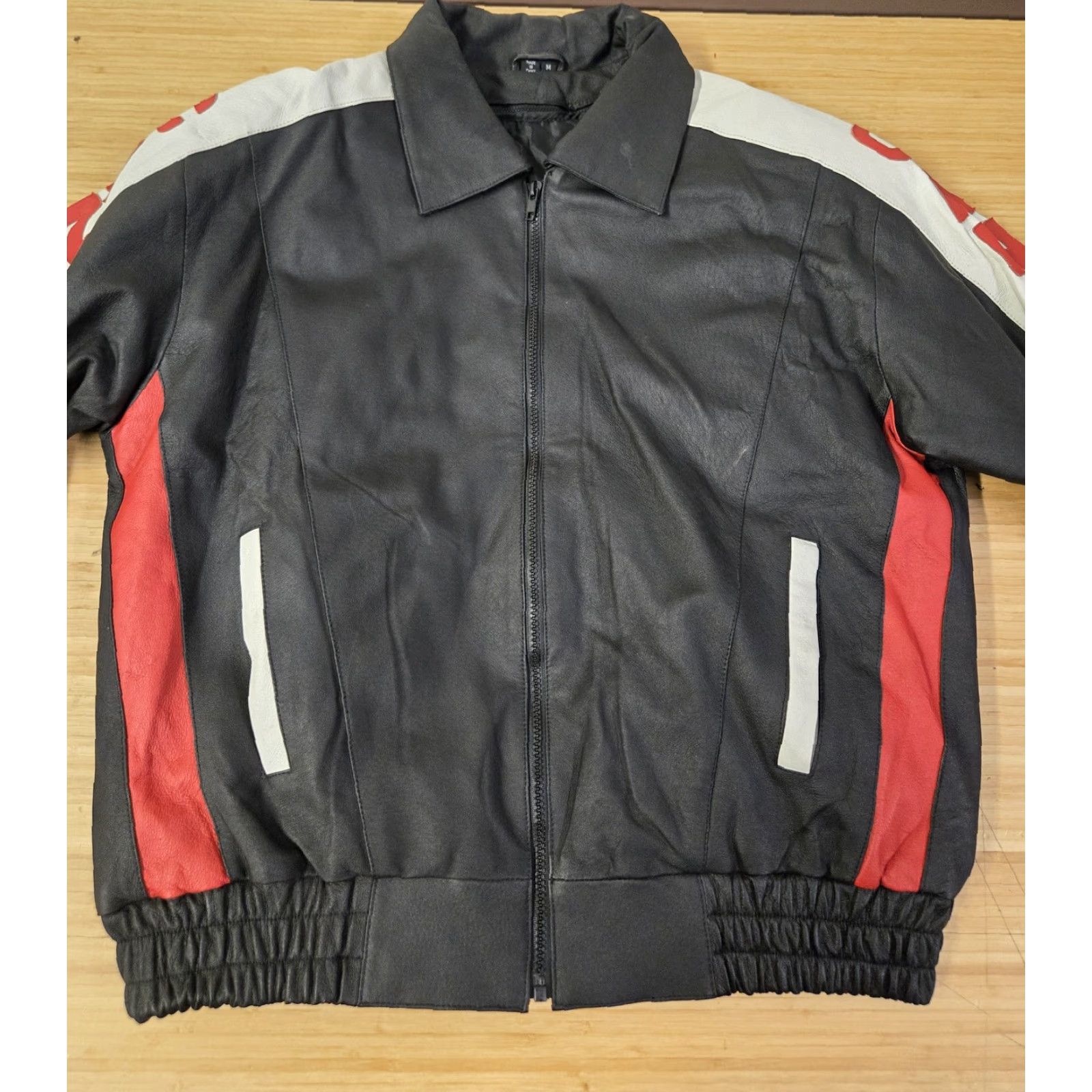 Vintage VINTAGE Ziptex Leather Jacket Mens M Black Red Canada Maple Leaf Flag Bomber 90s Style Size US M / EU 48-50 / 2 - 3 Thumbnail