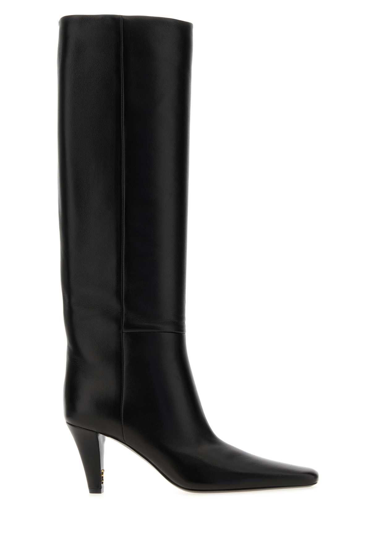 Black Nappa Leather Boots