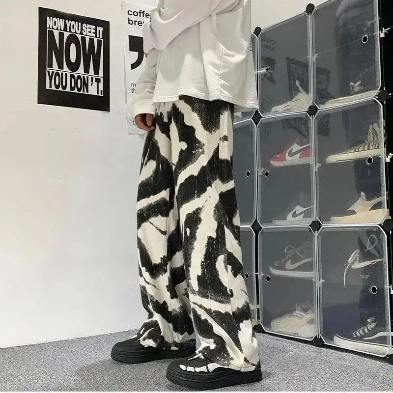 Japanese Brand White Black Tie-dye Baggy Jeans Size US 32 / EU 48 - 1 Thumbnail