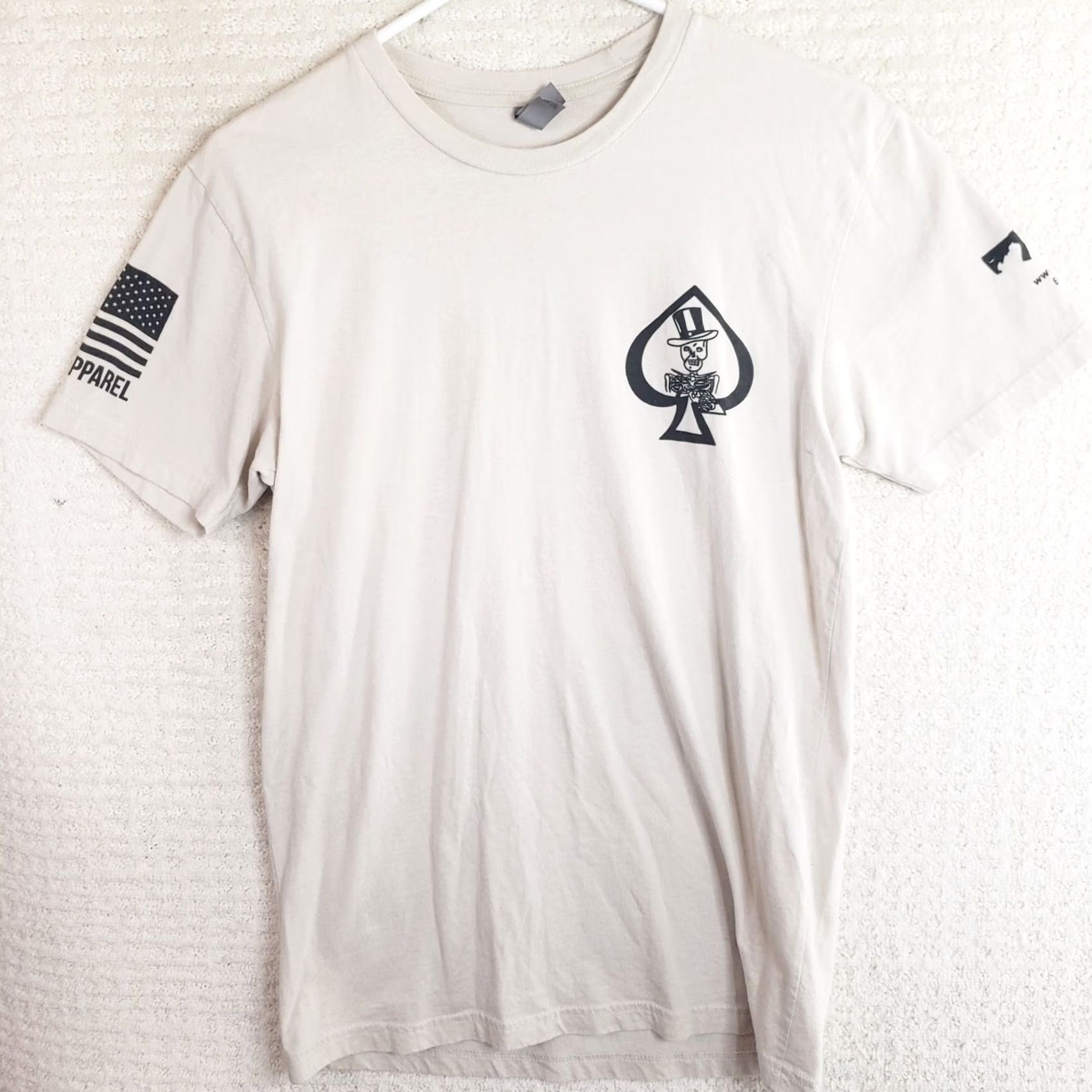 Logo 7 Nine Line Shirt Men Ivory White Short Sleeve Tee Logo T-Shirt S Regular Military Tactical Dollar Bill Logo Size US 29 - 2 Thumbnail