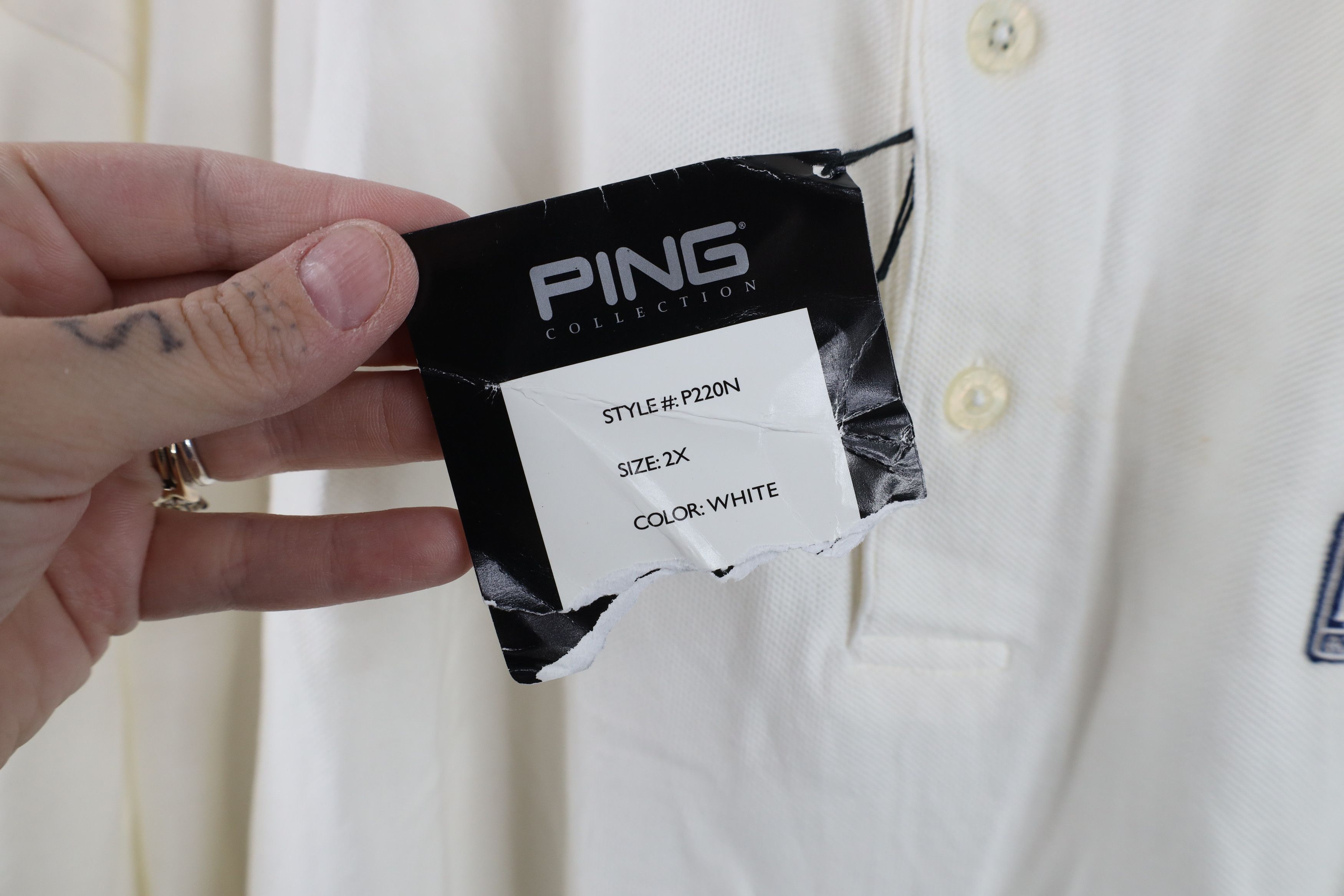 PING Deadstock Vintage 90s Ping Golf Rolls Royce Golf Polo Shirt Size US XXL / EU 58 / 5 - 6 Thumbnail