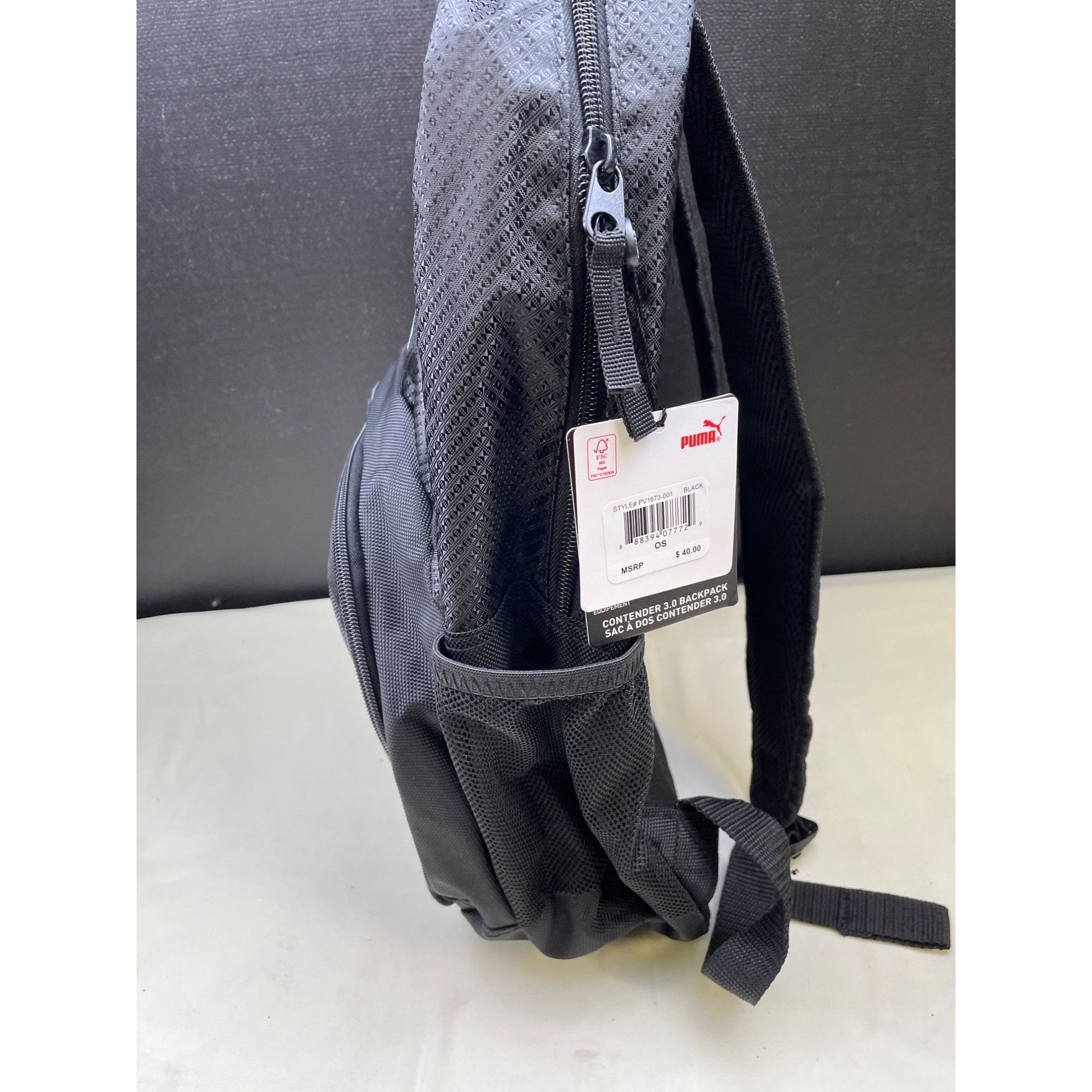 Puma Puma Contender Unisex Black Backpack with Back/Strap Padding Size ONE SIZE - 4 Thumbnail