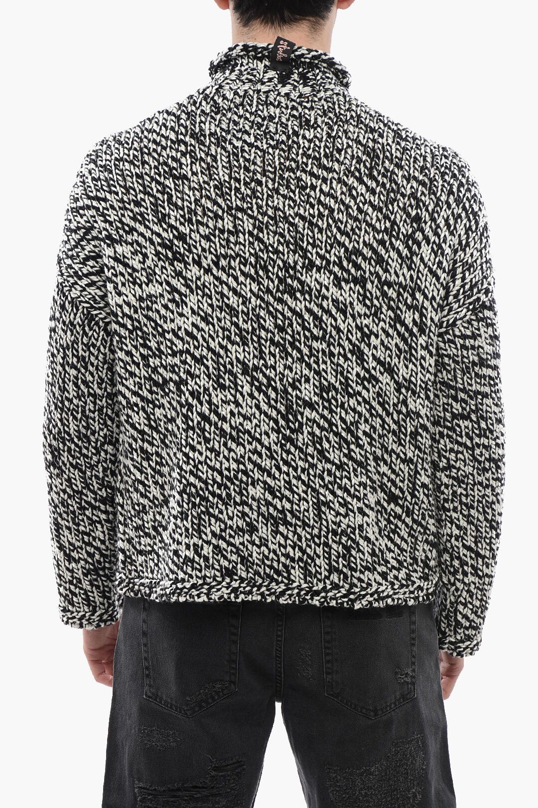 Acne Studios og1mm0325 Wool Sweater in White Black Size US S / EU 44-46 / 1 - 2 Thumbnail