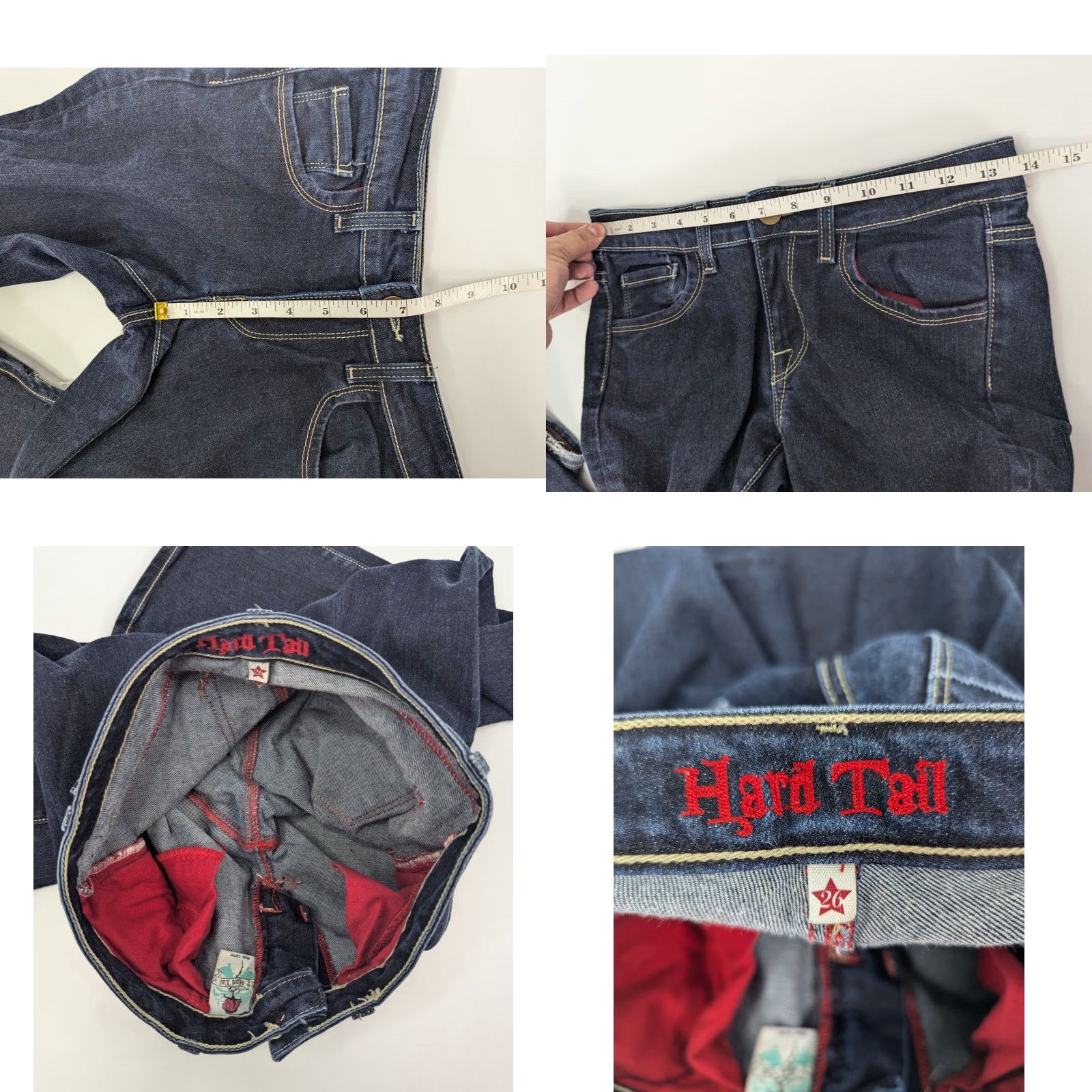 Hard Tail VINTAGE Hard Tail Cathy Flared Jeans Womens 26 Blue Denim Low Rise Y2K Style Made In USA Size 26" / US 2 / IT 38 - 8 Thumbnail