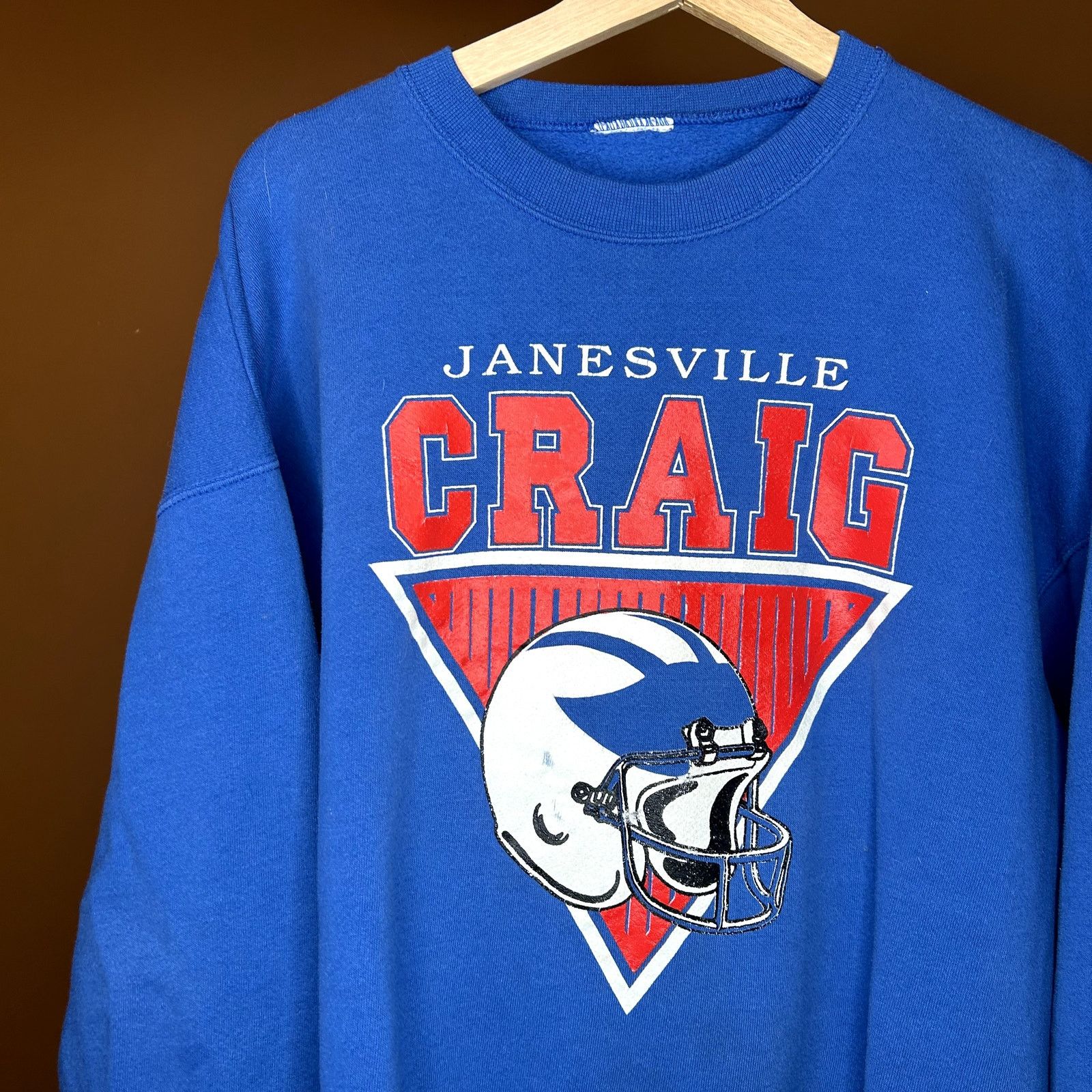 Fruit Of The Loom × Vintage Vintage 90s Football Helmet Crewneck Janesville Craig Size US XL / EU 56 / 4 - 3 Thumbnail