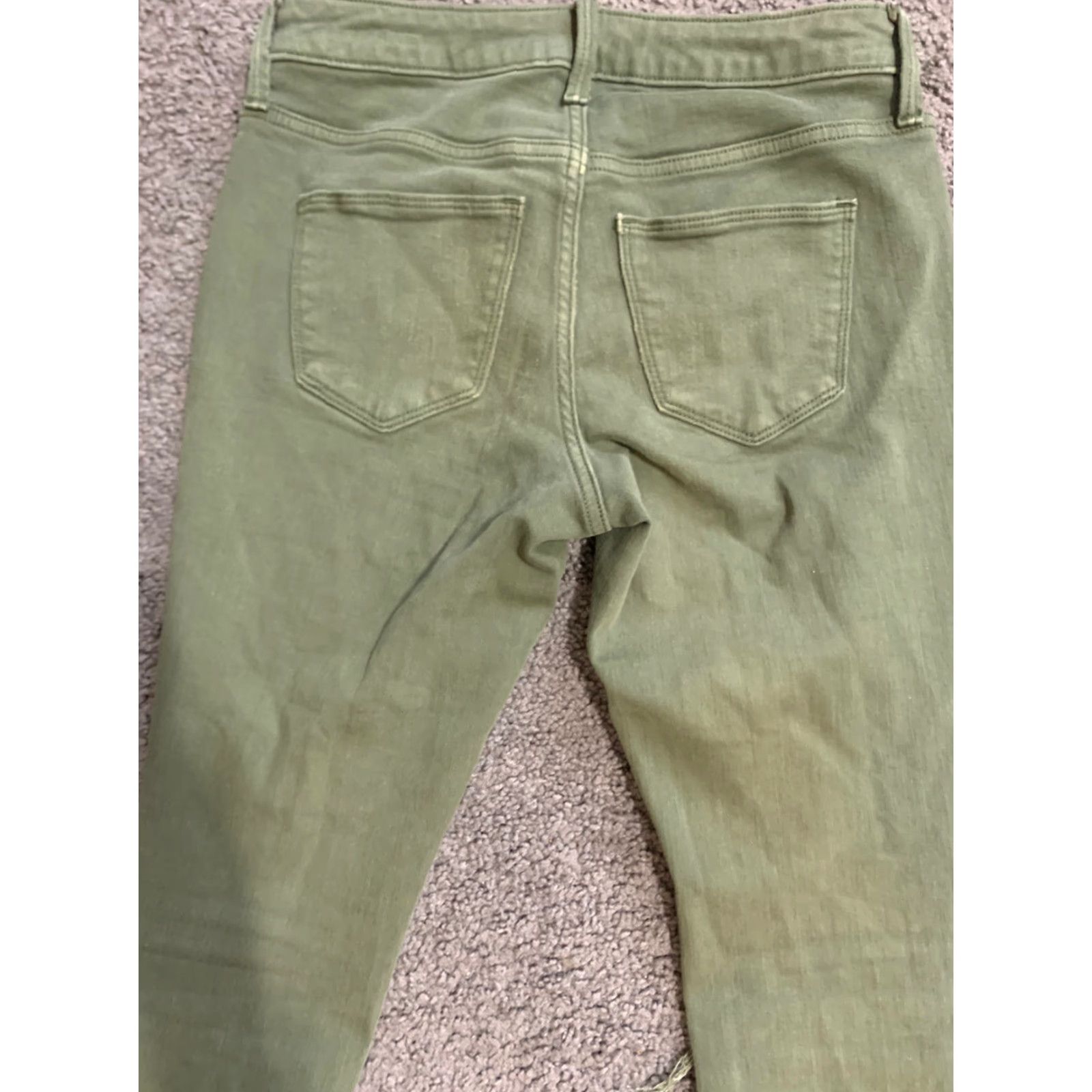 Vintage Women's Mid-Rise Jeans with Knee Slit Full Jeggings - Universal Thread - 2/26R - Green - Size 6 - Regular - 28in Inseam - Womens Size 28" / US 6 / IT 42 - 6 Thumbnail