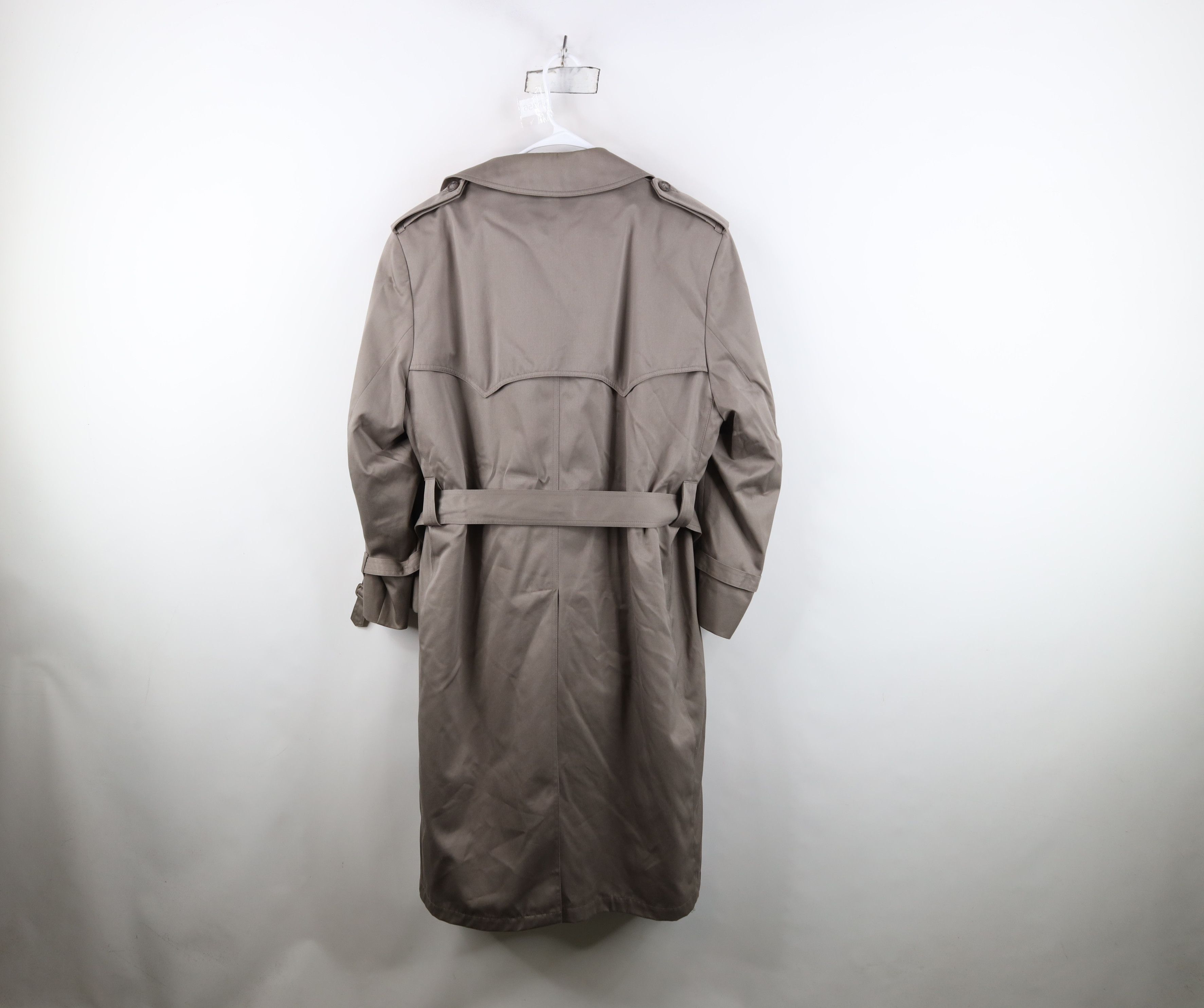 Vintage Vintage 90s Streetwear Belted Trench Coat Rain Jacket Gray Size US XL / EU 56 / 4 - 14 Thumbnail