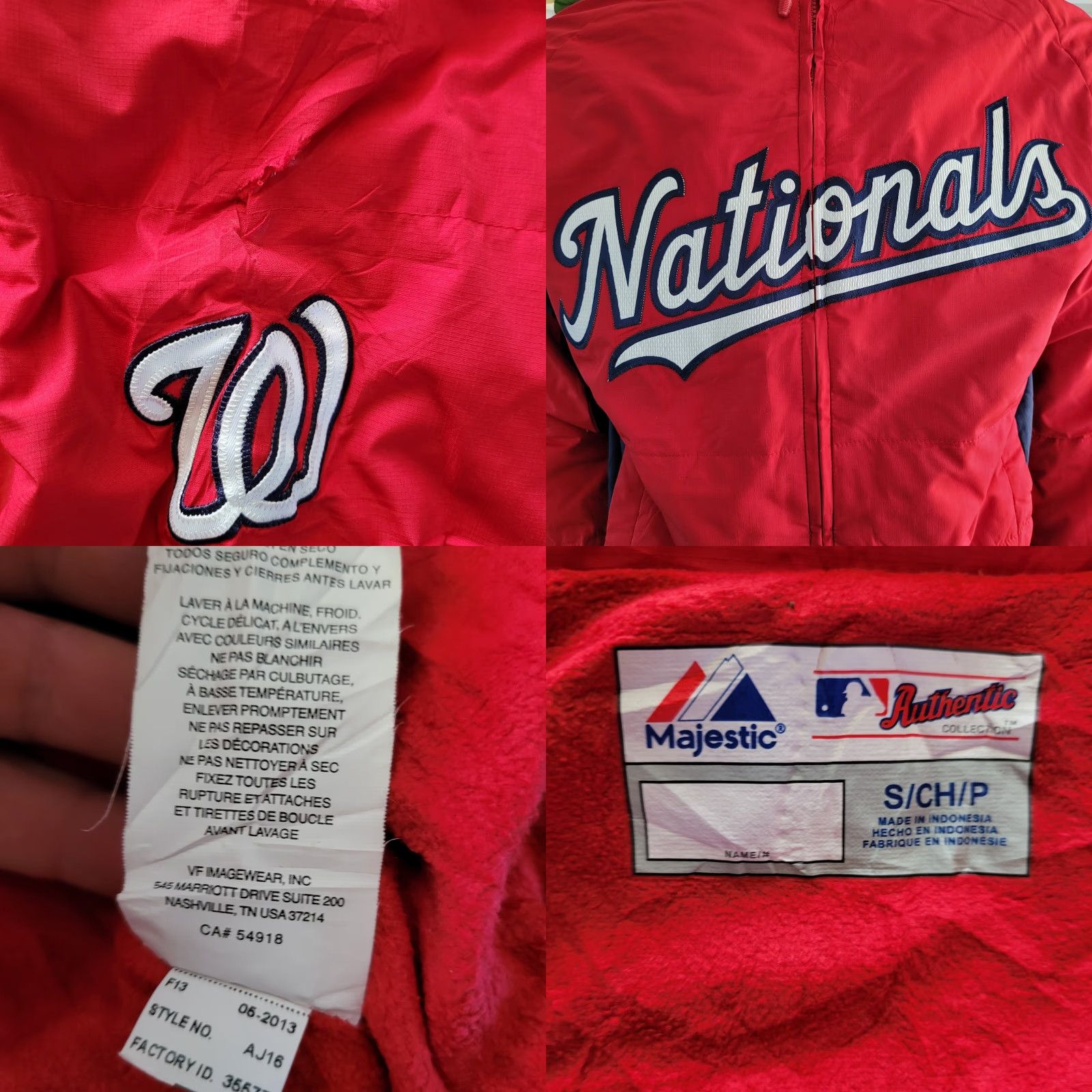 VonZipper Washington Nationals Majestic MLB Zip-Up Logo Jacket S Men Red Lined Fleece Bomber Jacket Size US S / EU 44-46 / 1 - 9 Thumbnail