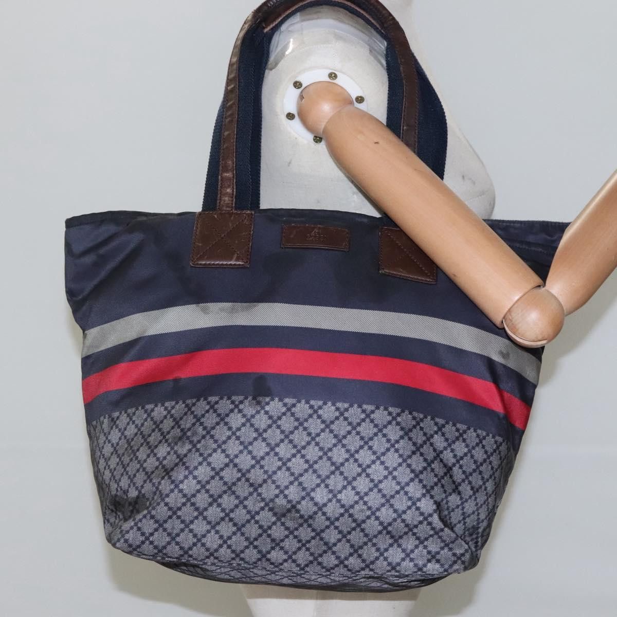 Gucci GUCCI Diamante Tote Bag Nylon Navy Silver Size ONE SIZE - 22 Thumbnail