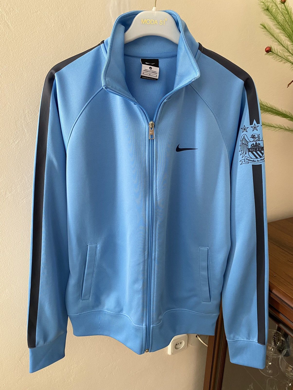 Nike × Vintage Vintage Nike Manchester City Soccer Track Jacket Size US M / EU 48-50 / 2 - 2 Thumbnail