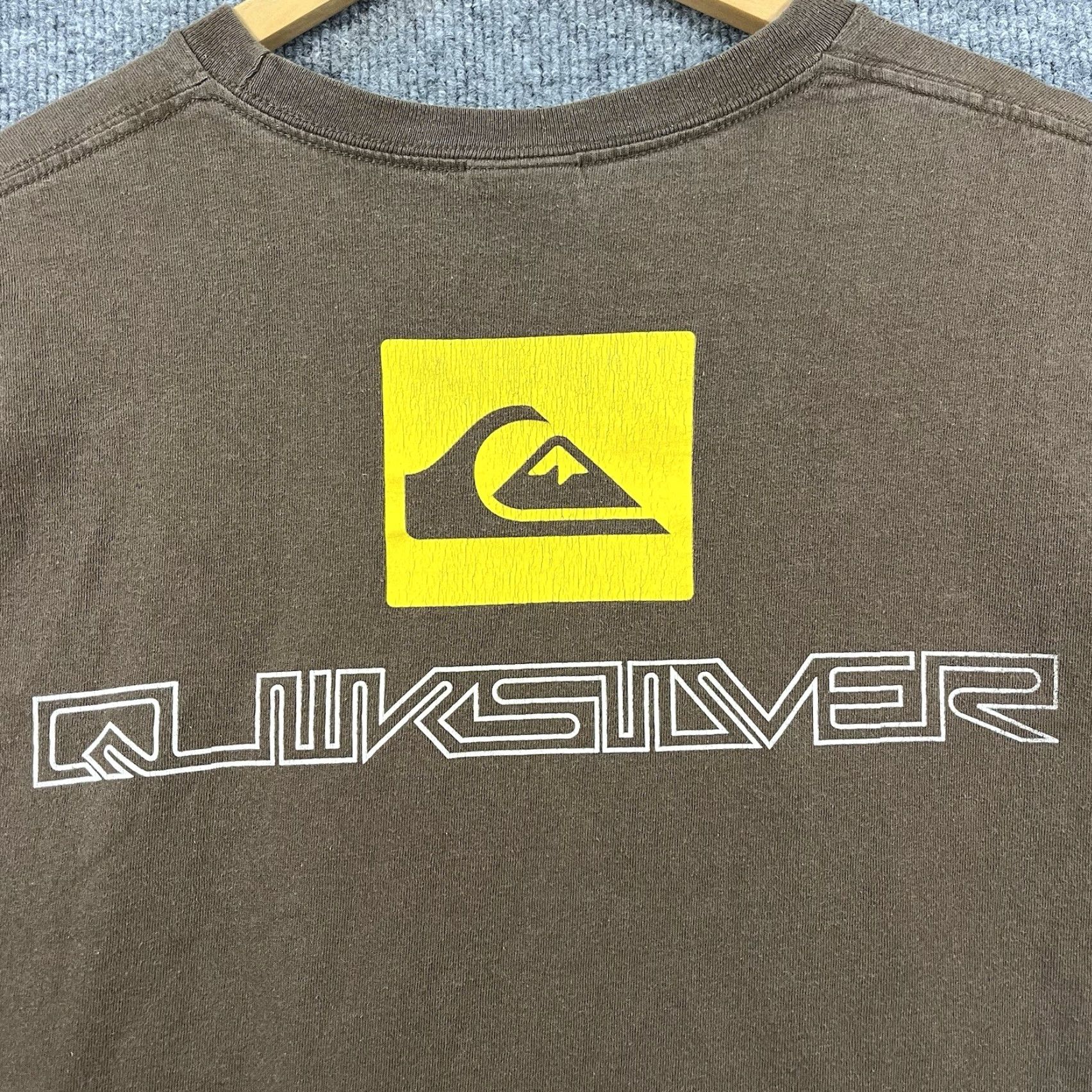Quiksilver VINTAGE Quiksilver Brown Faded Surf Skate Y2K 90s Large T-Shirt Men Crew Neck Short Sleeve Cotton Logo 90s Grunge Center Brown L Regular Size Vintage Size US L / EU 52-54 / 3 - 2 Thumbnail