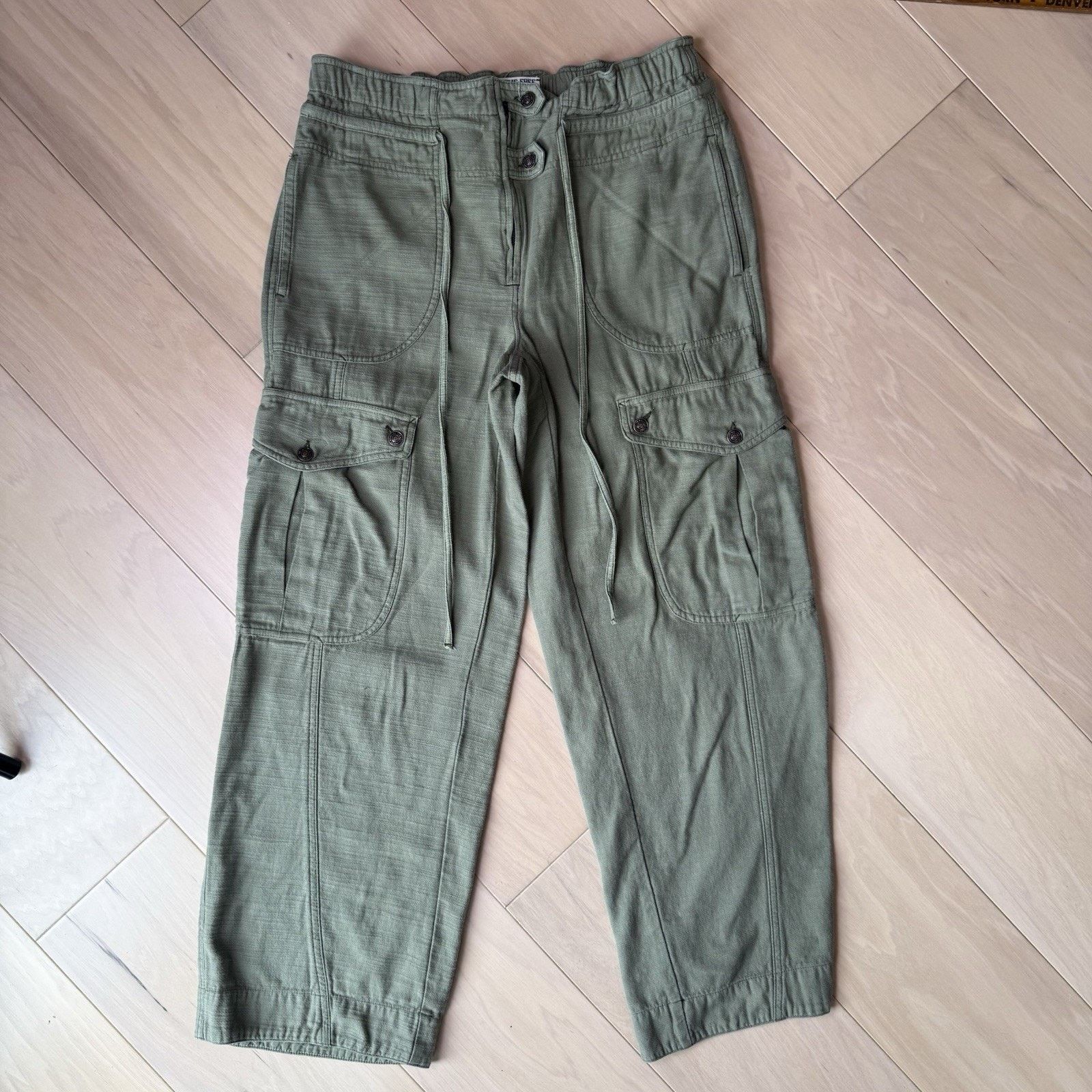 Free People Free People Tahiti Pull On Cargo Pants Medium Green Baggy Size 30" / US 8 / IT 44 - 2 Thumbnail