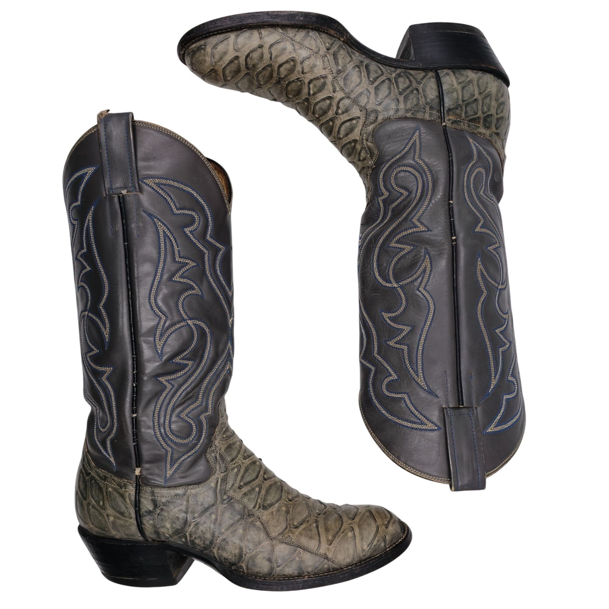 Other Vintage Pangolin Anteater Patina Gray Grey Round Toe Cowboy Size US 8.5 / EU 41-42 - 7 Thumbnail