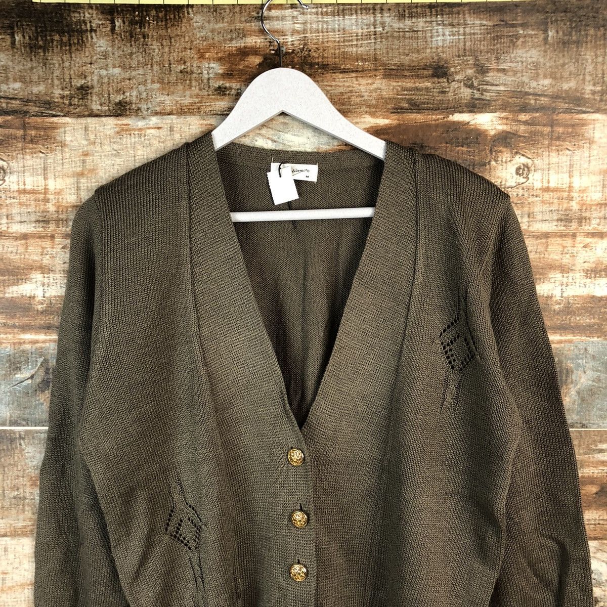 Japanese Brand DL Vinidia Dark Brown Cardigan Knitwear #C490 Size M / US 6-8 / IT 42-44 - 2 Thumbnail