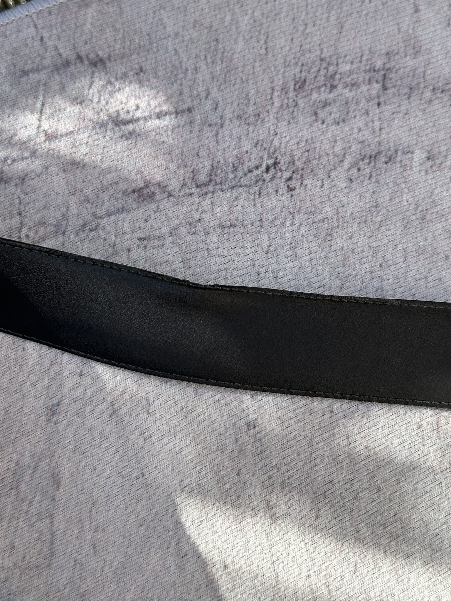 Gucci Gucci Belt Guccissima GG Monogram Black Leather Interlocking Size 34 - 10 Thumbnail