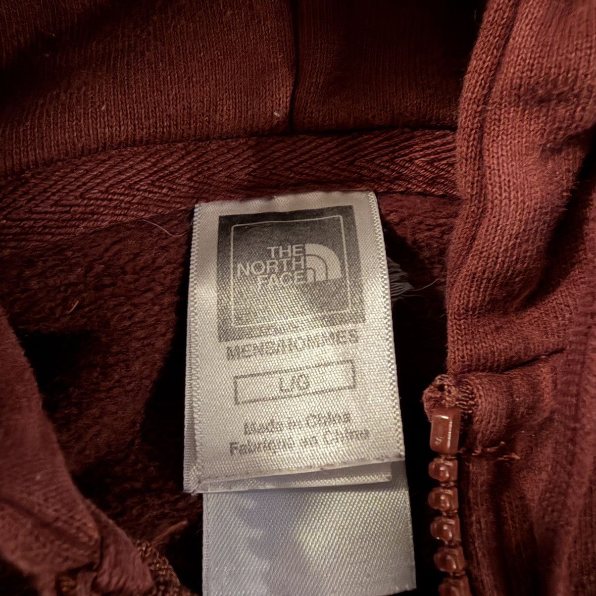The North Face Vtg the North Face Full Zip Burgundy Red Hoodie Sweatshirt Size US L / EU 52-54 / 3 - 3 Thumbnail