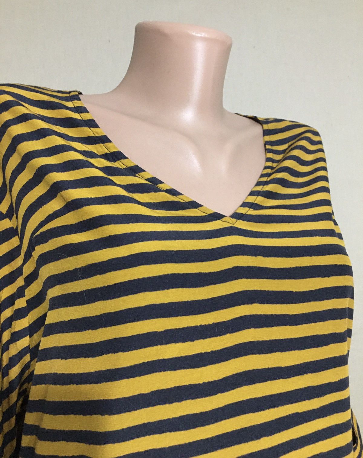 Christian Wijnants Christian Wijnants Silk Blouse Top Yellow Black Striped Size L / US 10 / IT 46 - 2 Thumbnail