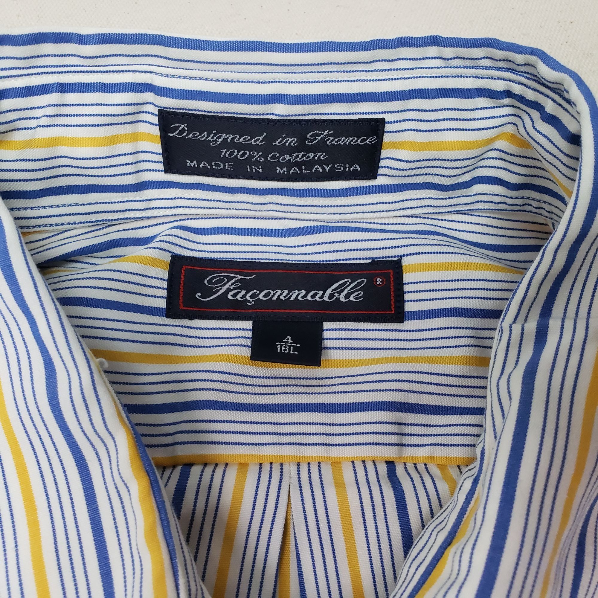Faconnable Faconnable Men's Long Sleeve Button Up Stripe Shirt Sz XL Size US XL / EU 56 / 4 - 5 Thumbnail