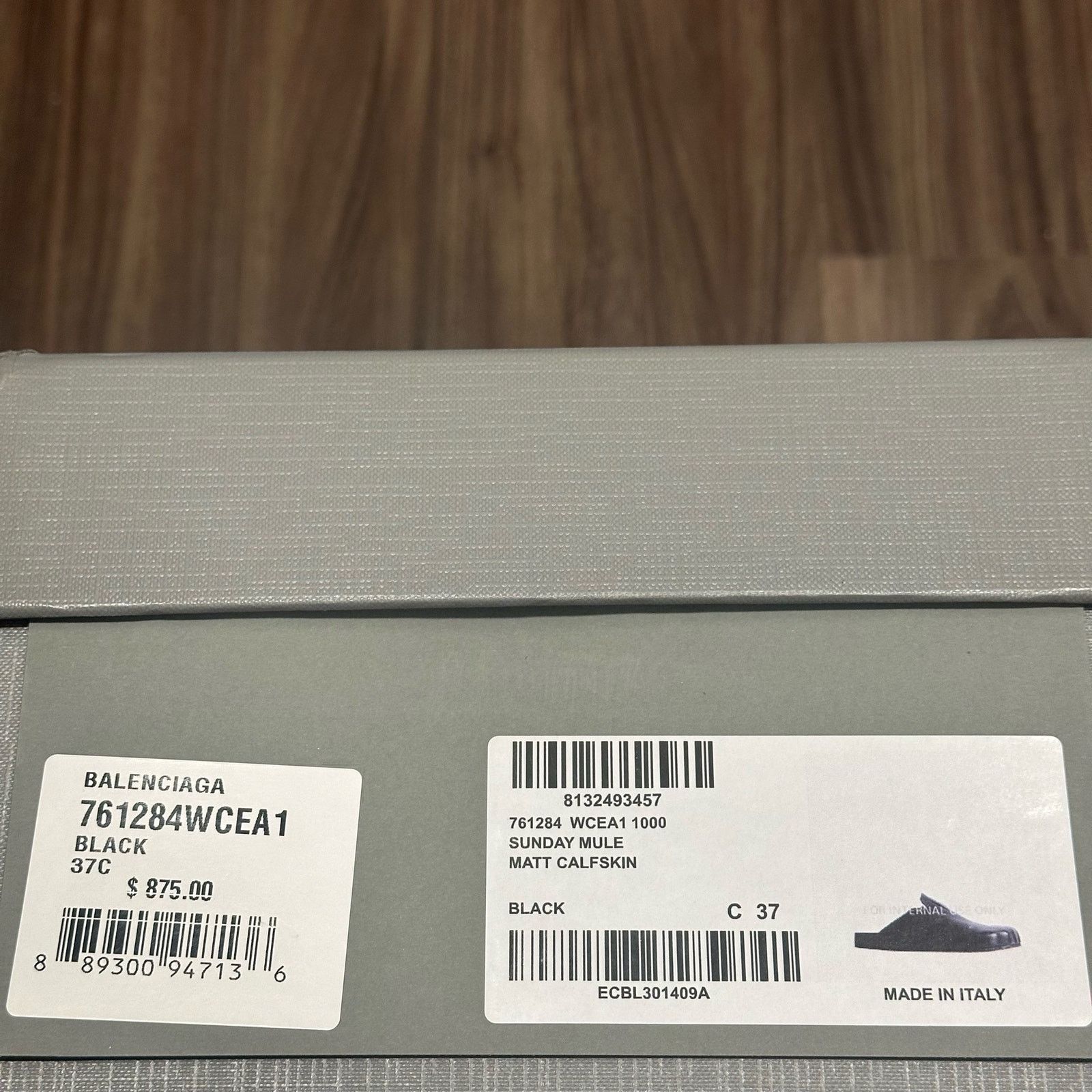 Balenciaga NEW Balenciaga UNISEX Black Leather Sunday Mules | FR/EU 37 Size US 7 / IT 37 - 8 Thumbnail