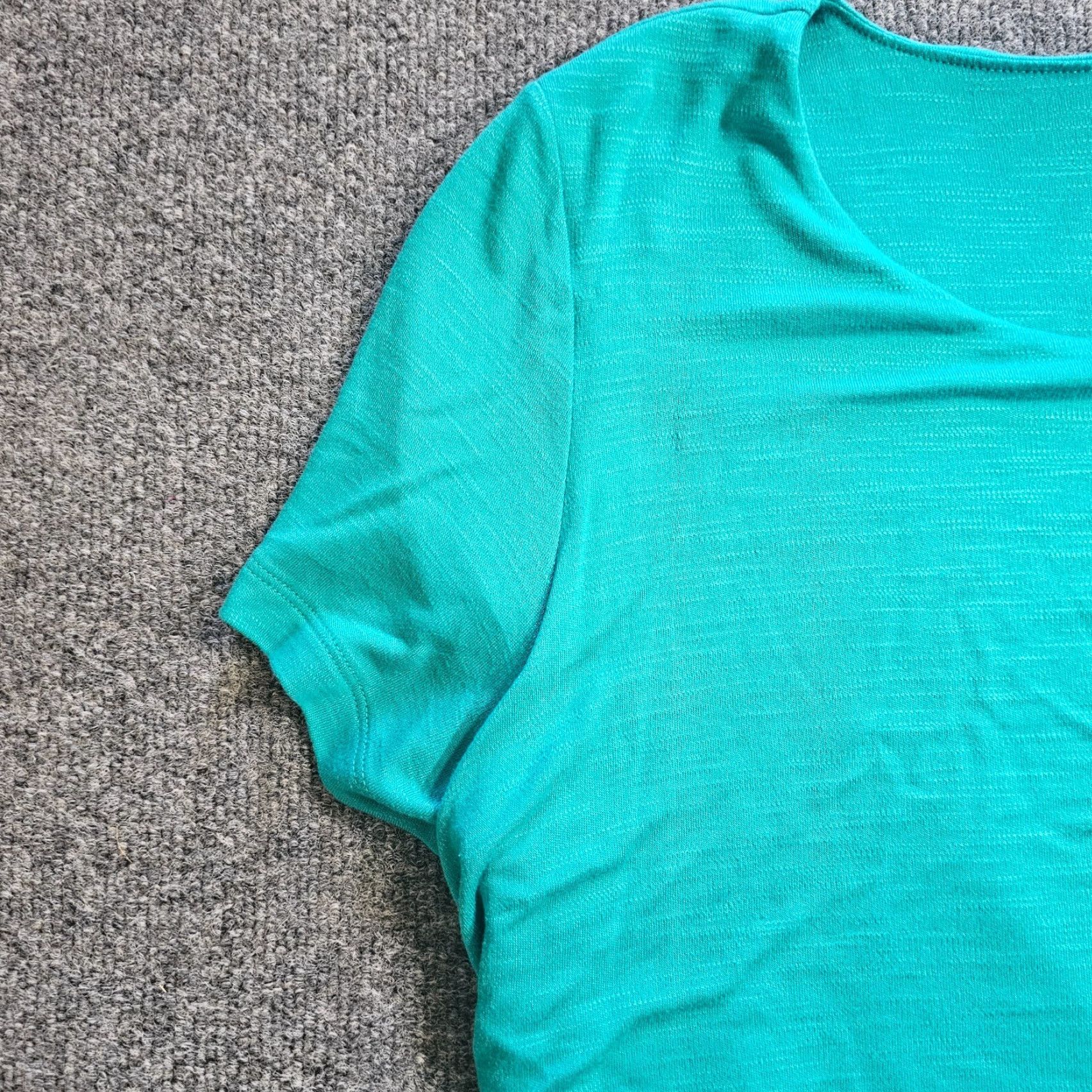 J. Jill J Jill Dress Womens Large Petite Green Stretch Short Sleeve Layered Casual Shirt Dress Size 36" / US 14 / IT 50 - 4 Thumbnail