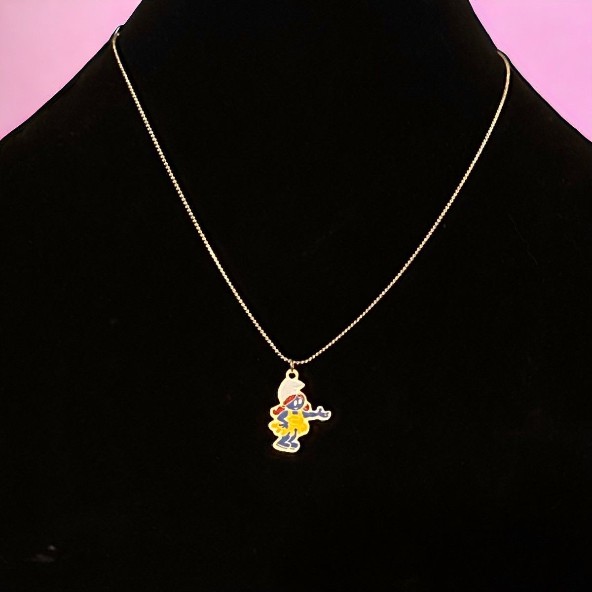 Vintage Vintage 80’s Smurfette pendant necklace Size ONE SIZE - 1 Thumbnail