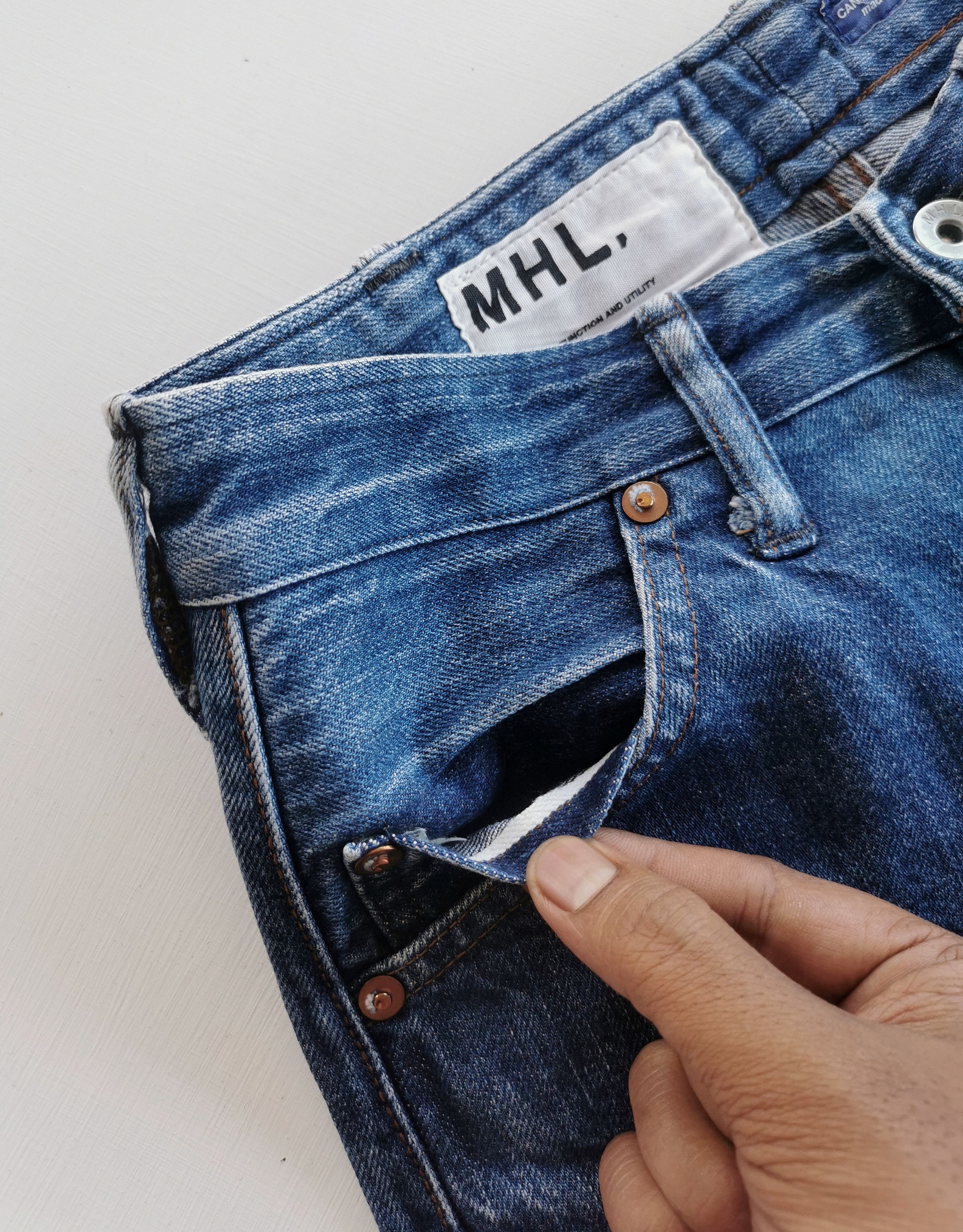 Margaret Howell MHL Canton Overalls Worker Selvedge Denim Size US 27 - 12 Thumbnail