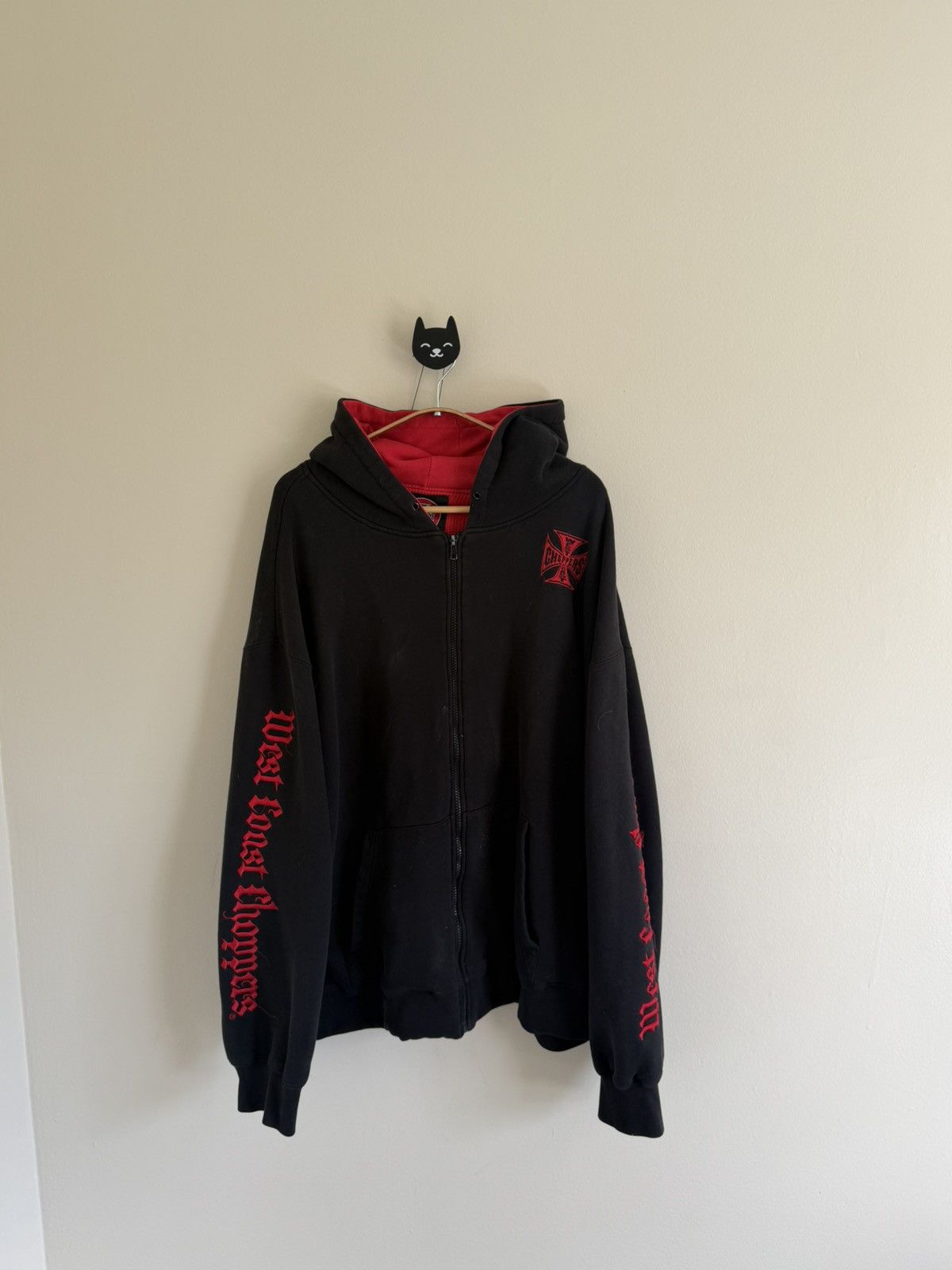 West Coast Choppers West Coast Choppers Vintage Black Red Zip Up Hoodie Size XXL Size US L / EU 52-54 / 3 - 2 Thumbnail