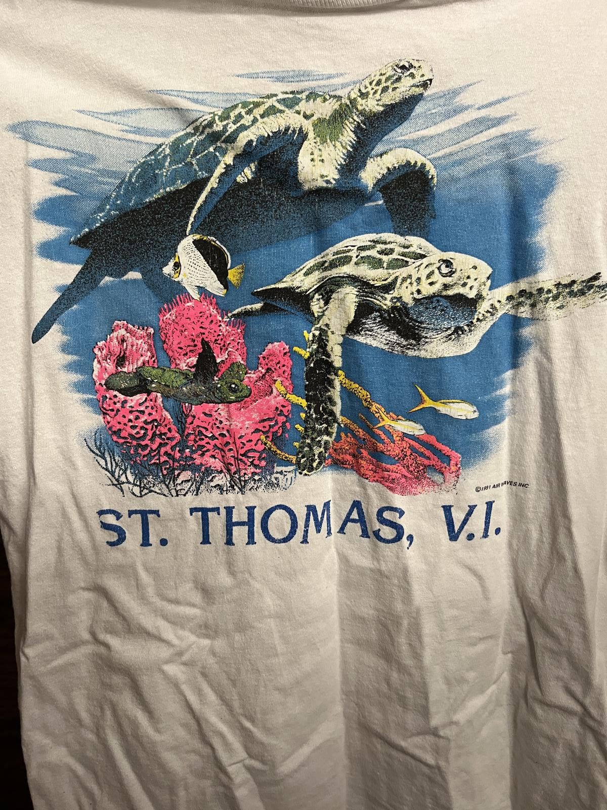 Fruit Of The Loom VTG St. Thomas Virgin Islands T-shirt Sea Turtles 1991 - M Size US M / EU 48-50 / 2 - 3 Thumbnail